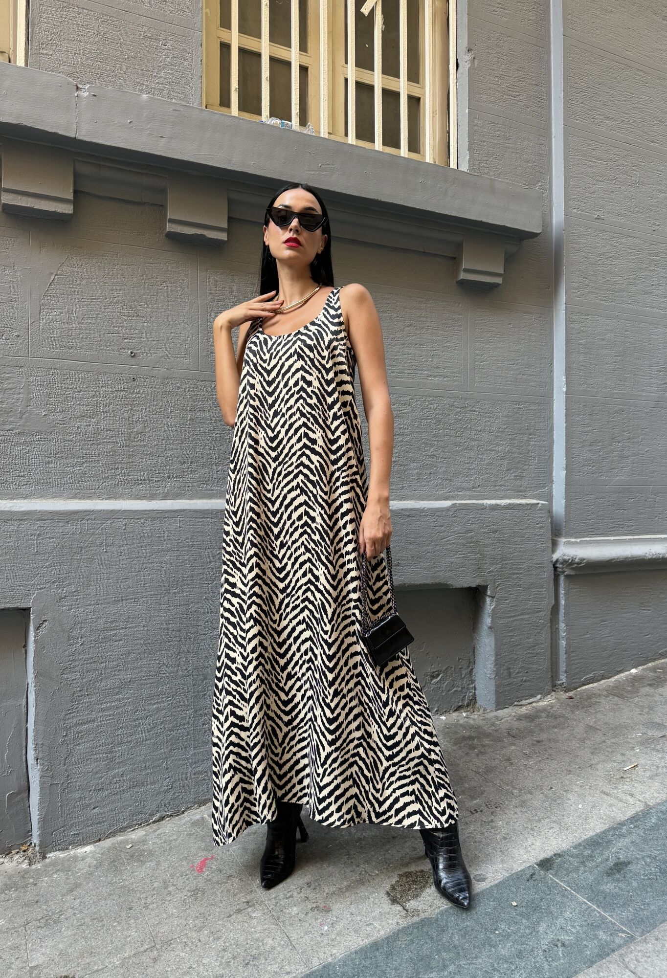 Women'sFlounce Satin Printed Long Dress - Brand: First Angels - Women & Kids, Baby Clothes Wholesale - TheBS Women