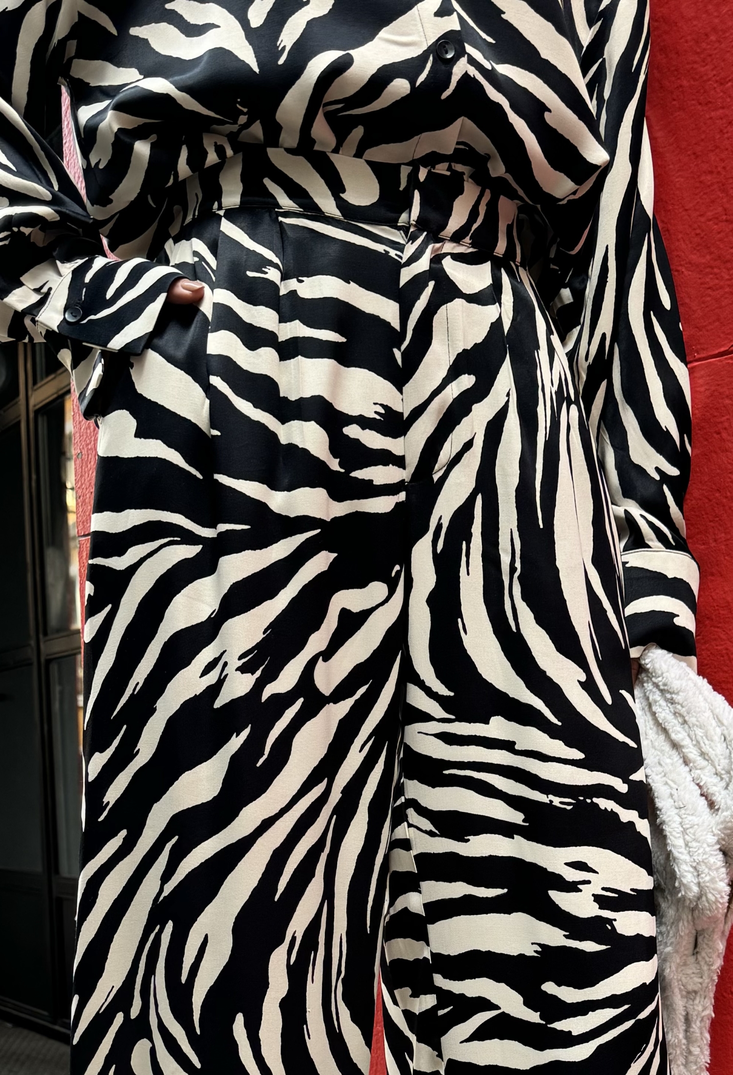 Floss Satin Zebra Printed Wide Leg Trousers - Brand: First Angels - Women & Kids, Baby Clothes Wholesale - TheBS Women