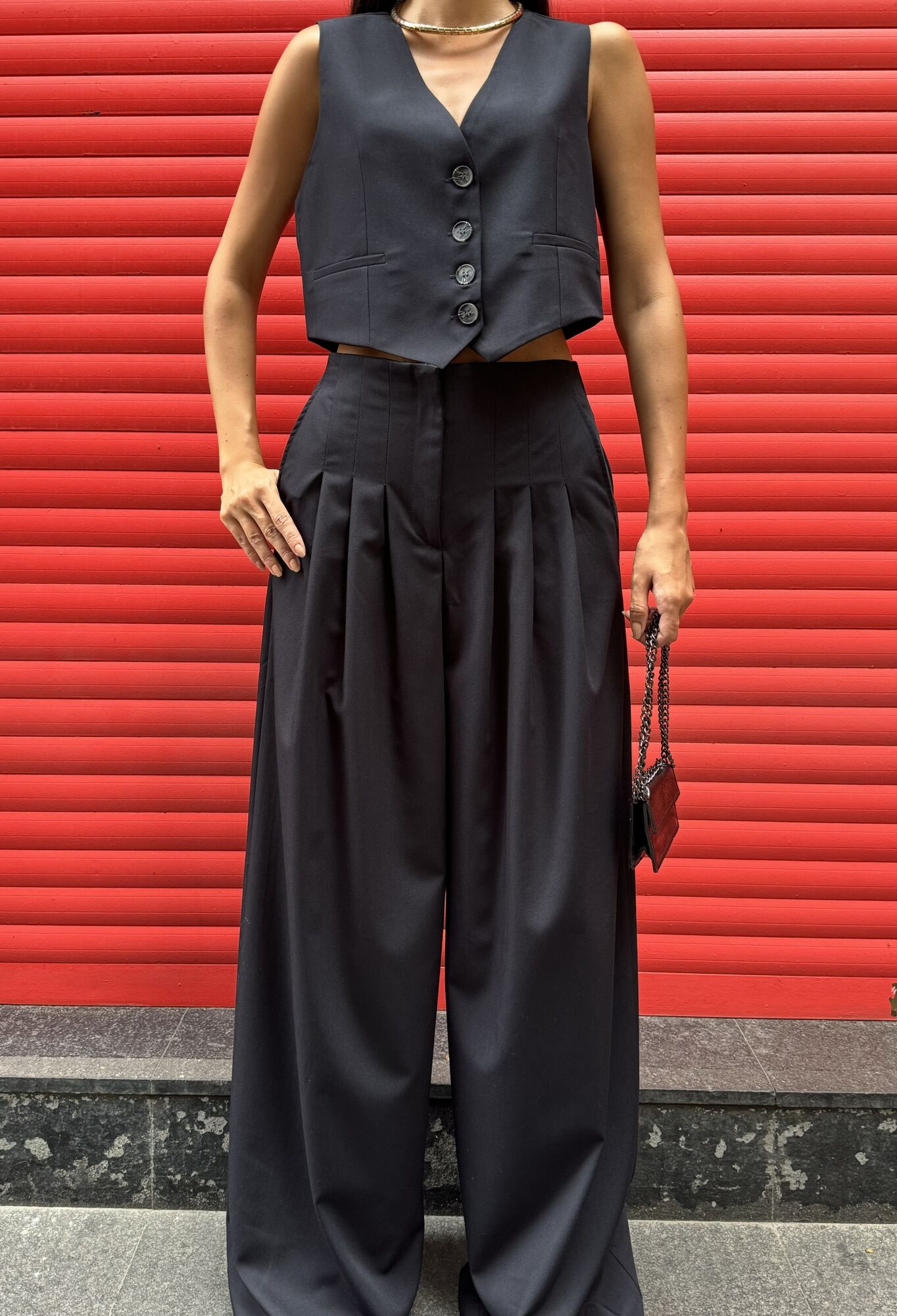 Polyviscose Pleated Oversize Trousers - Brand: First Angels - Women & Kids, Baby Clothes Wholesale - TheBS Women