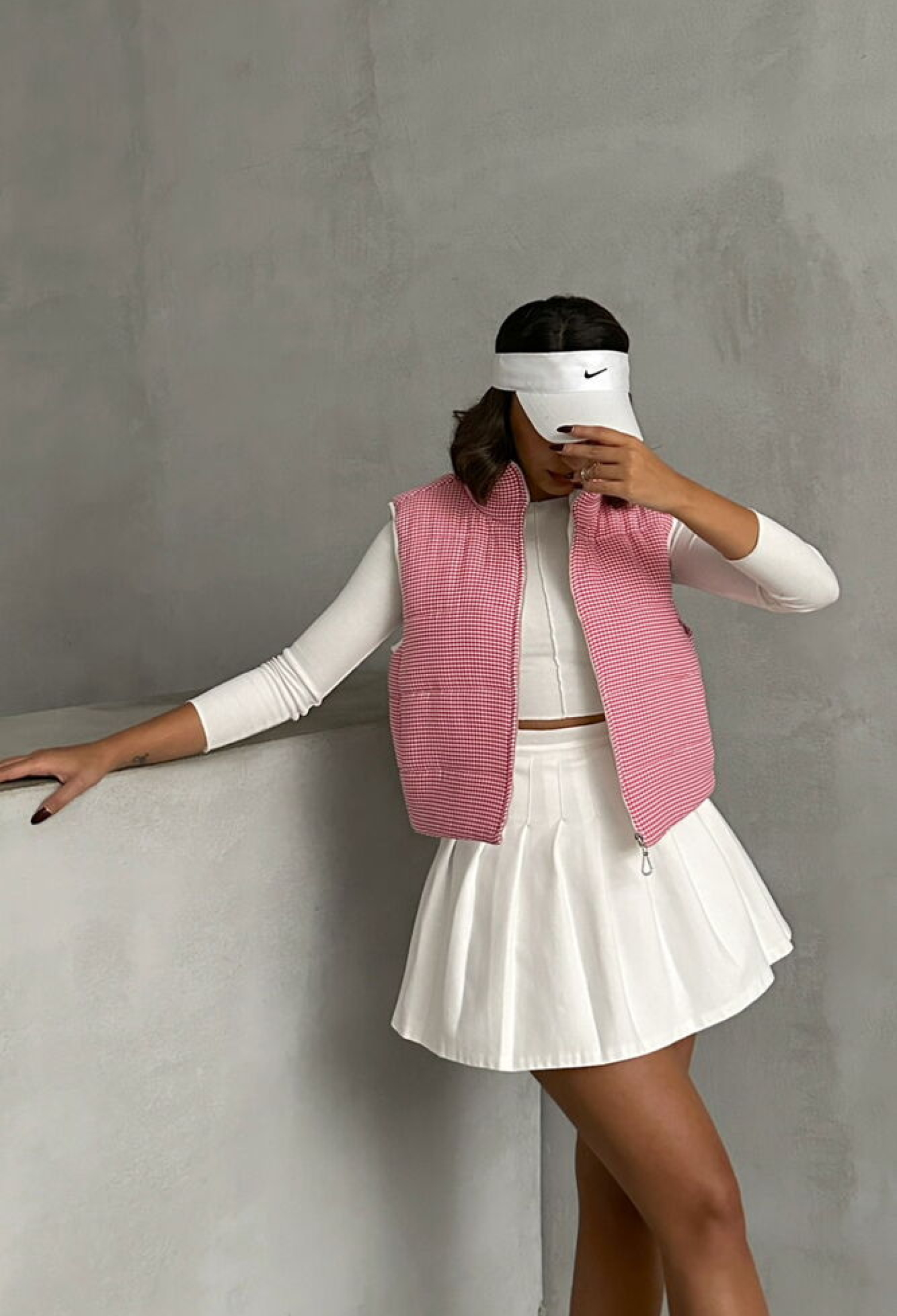 Houndstooth Patterned Fiber Puffer Vest - Brand: Topshow - Women & Kids, Baby Clothes Wholesale - TheBS Women