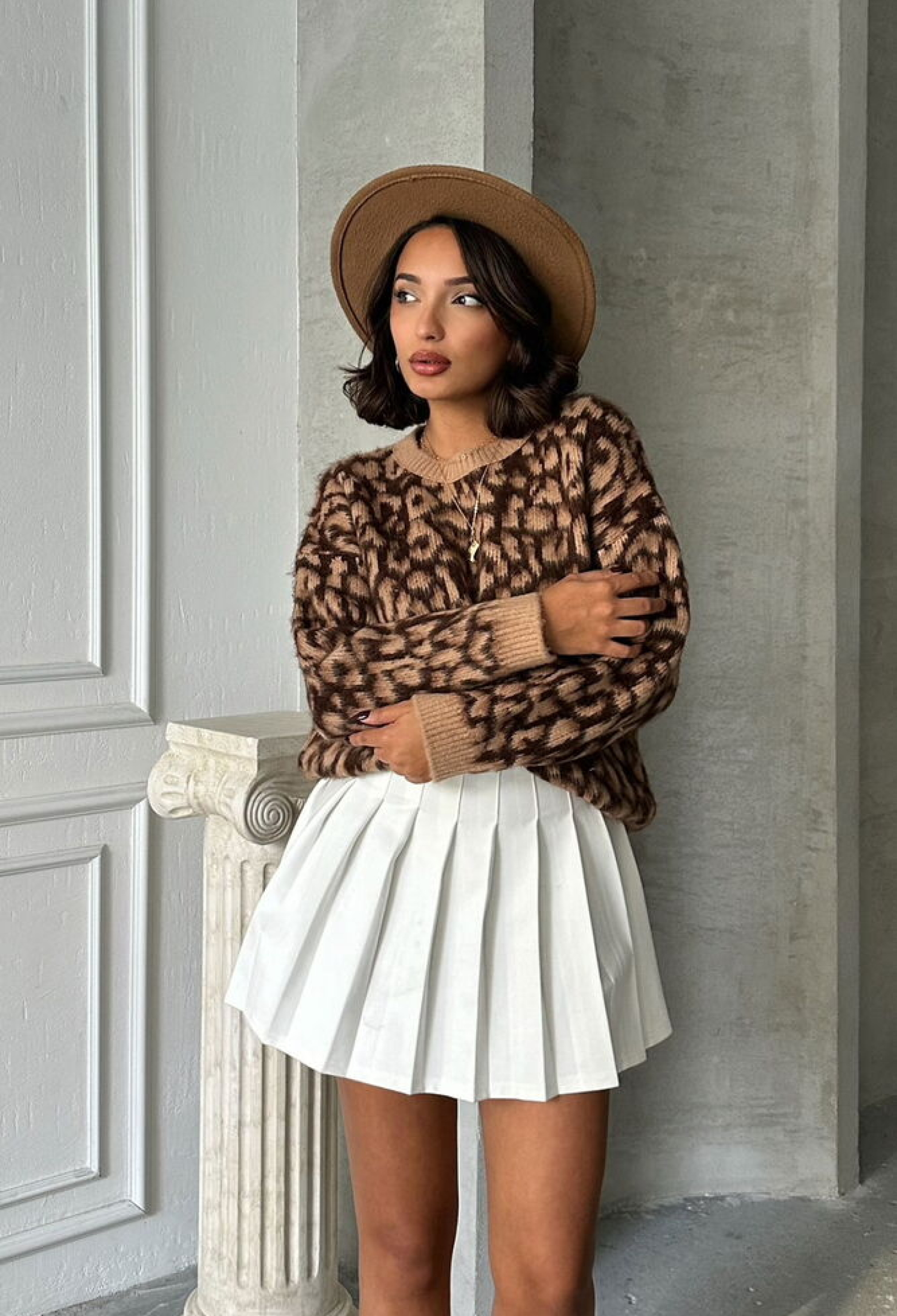 Leopard Knitted Blouse - Brand: Topshow - Women & Kids, Baby Clothes Wholesale - TheBS Women