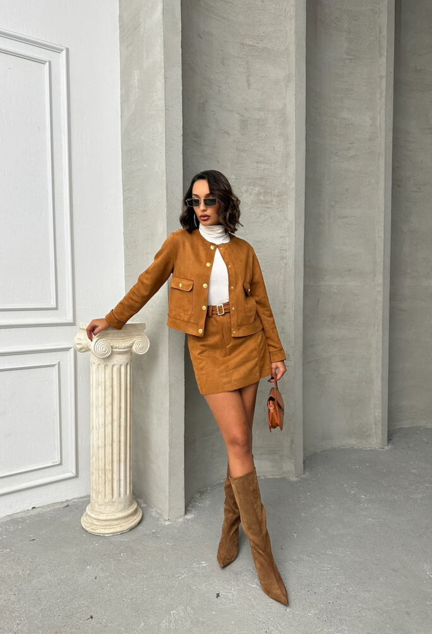 Tan Suede Pocket Wholesale Jacket - Brand: Topshow - Women & Kids, Baby Clothes Wholesale - TheBS Women