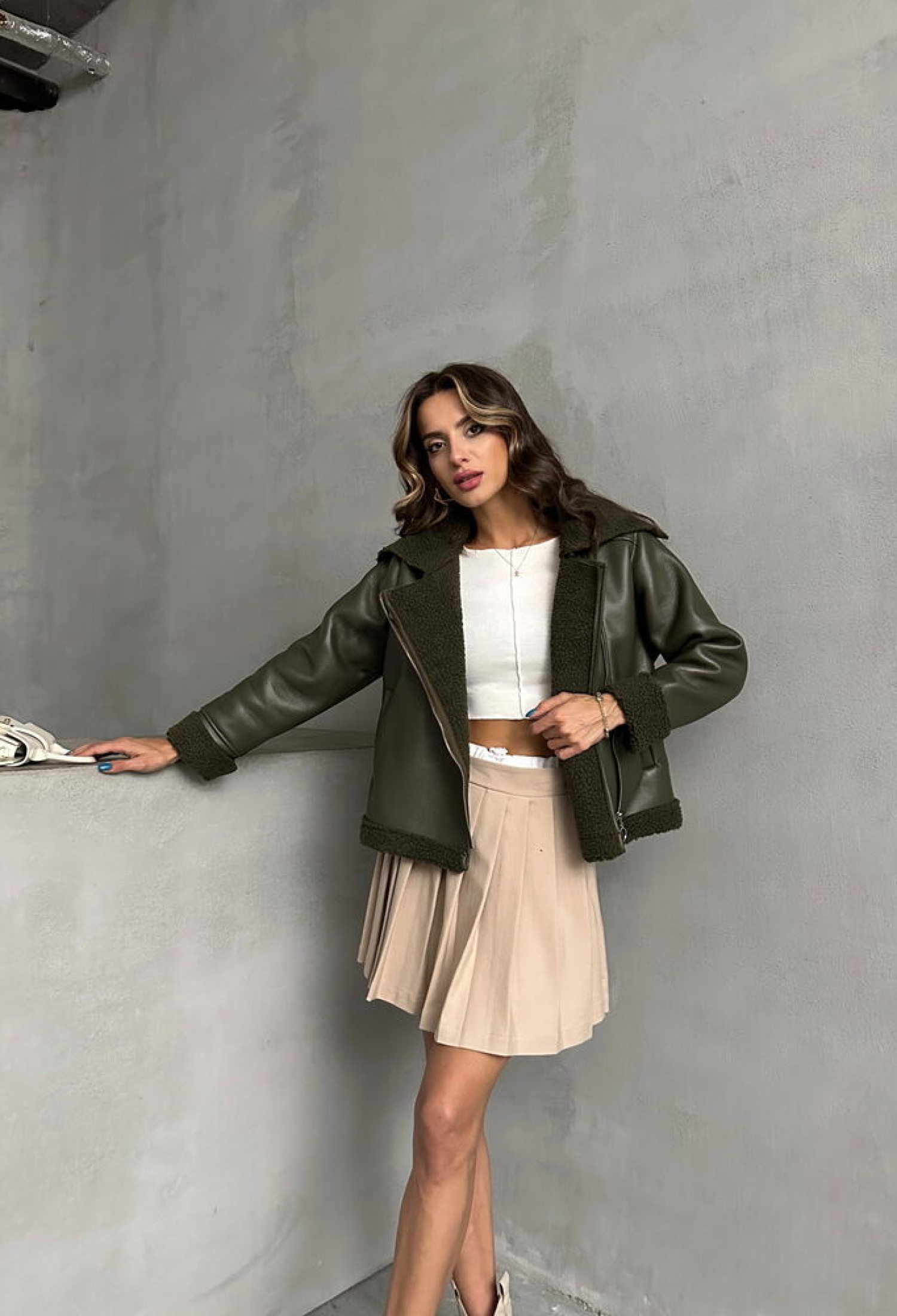 Zippered Leather Jacket - Brand: Topshow - Women & Kids, Baby Clothes Wholesale - TheBS Women