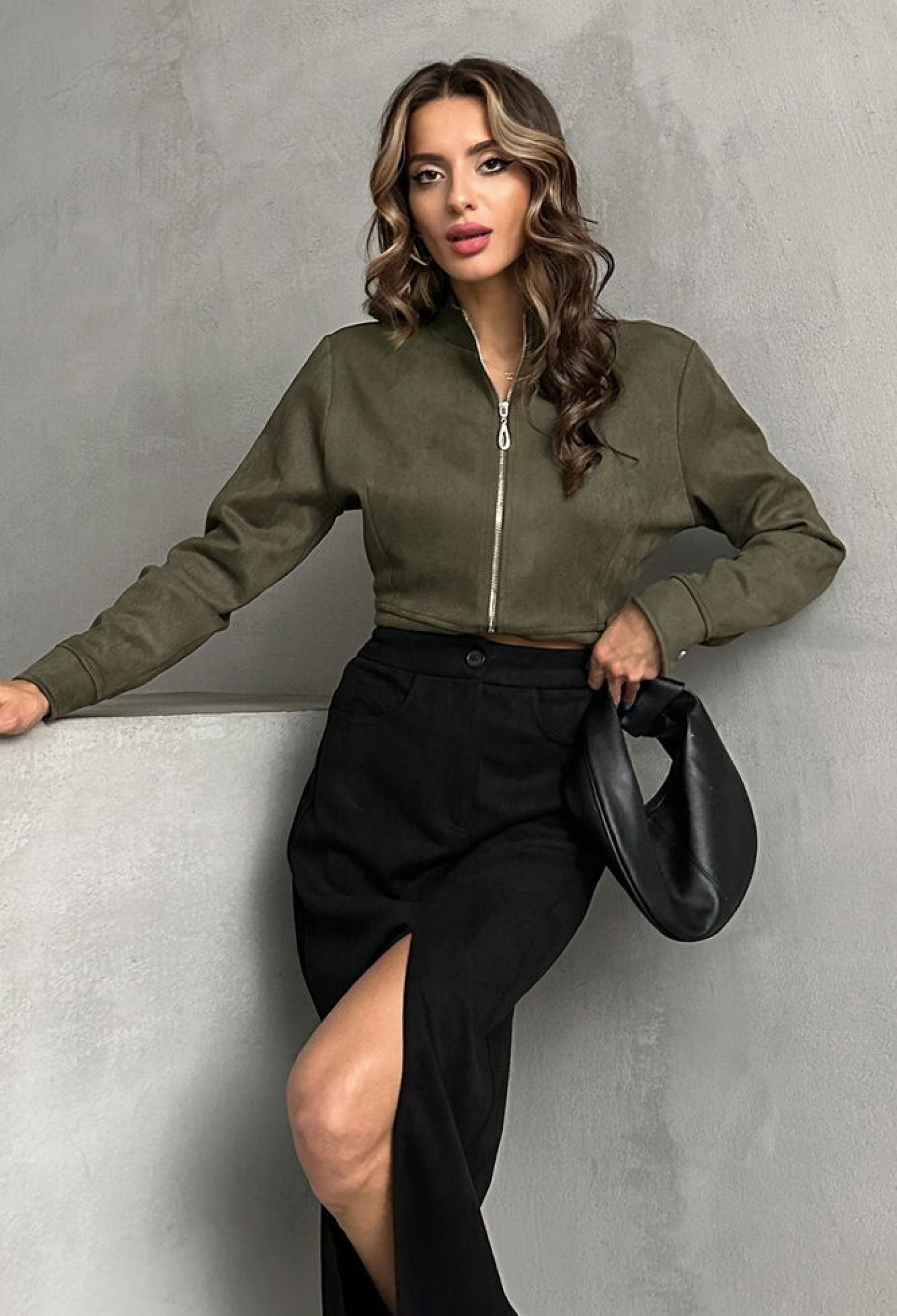 Suede Skirt- Khaki - Brand: Topshow - Women & Kids, Baby Clothes Wholesale - TheBS Women