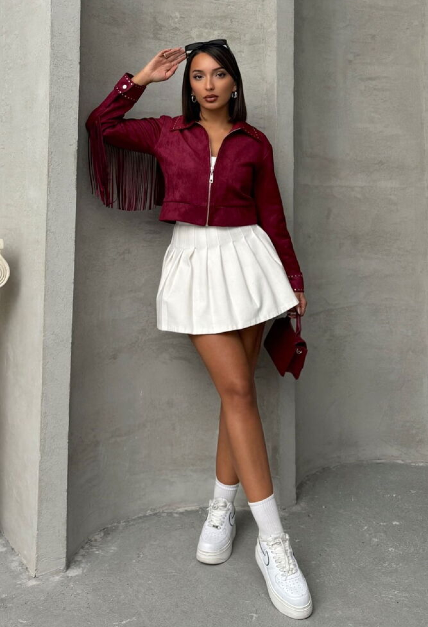 Burgundy Tassel Drop Wholesale Coat - Brand: Topshow - Women & Kids, Baby Clothes Wholesale - TheBS Women