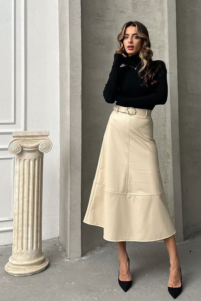 Leather Belted Skirt - Brand: Topshow - Women & Kids, Baby Clothes Wholesale - TheBS Women