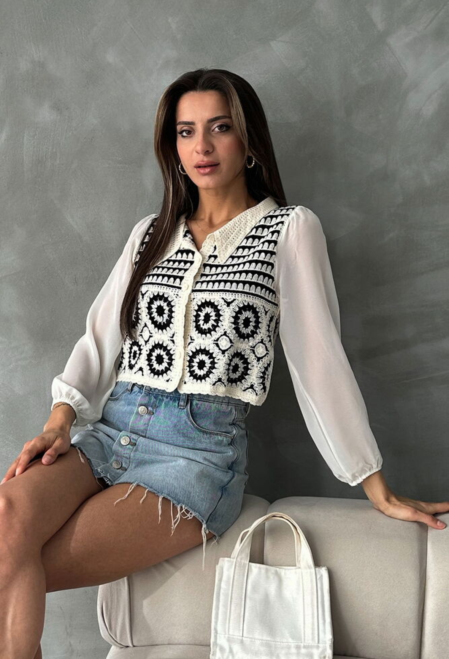 Floral Patterned Short Cardigan - Brand: Topshow - Women & Kids, Baby Clothes Wholesale - TheBS Women