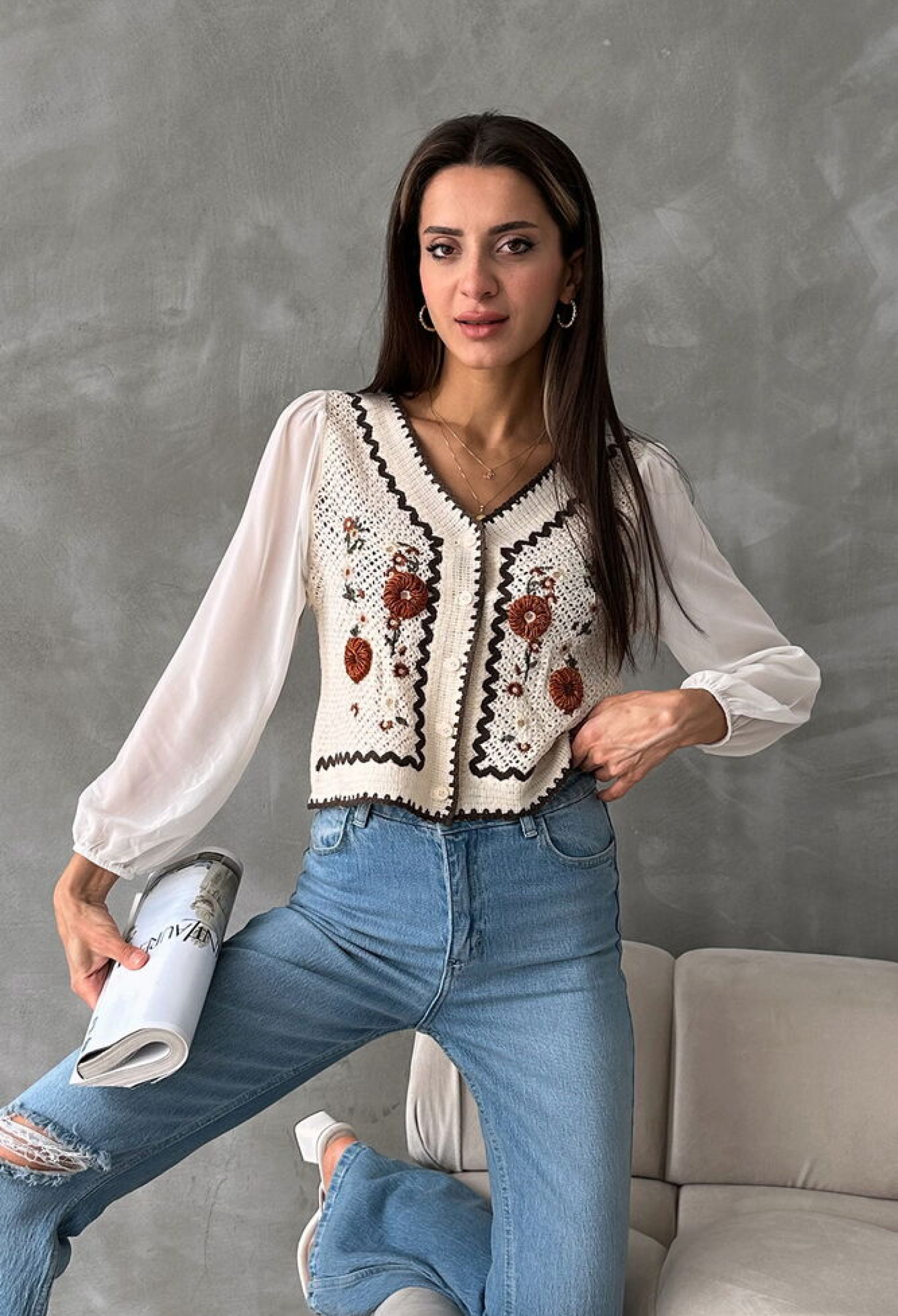 StoneButtoned Short Wholesale Cardigan - Brand: Topshow - Women & Kids, Baby Clothes Wholesale - TheBS Women