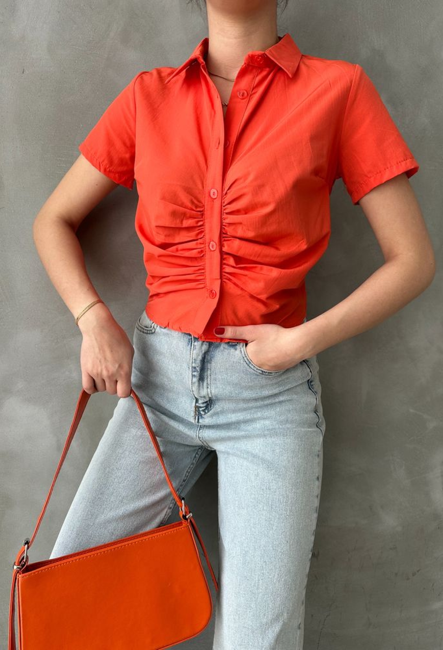 Gathered Front Gathered Blouse - Brand: Topshow - Women & Kids, Baby Clothes Wholesale - TheBS Women