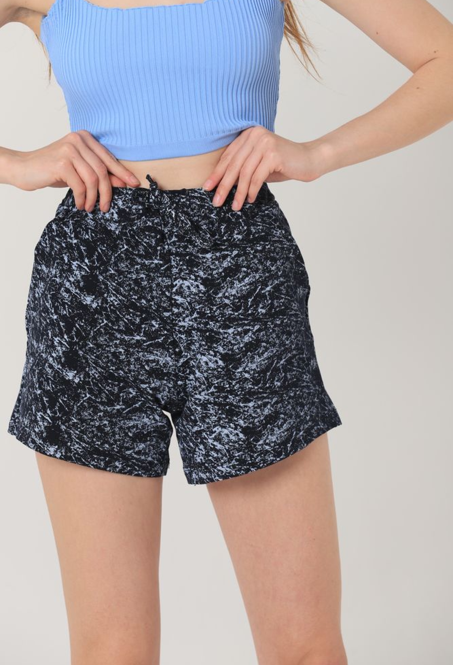 Navy Blue Batik Printed Shorts - Brand: Topshow - Women & Kids, Baby Clothes Wholesale - TheBS Women