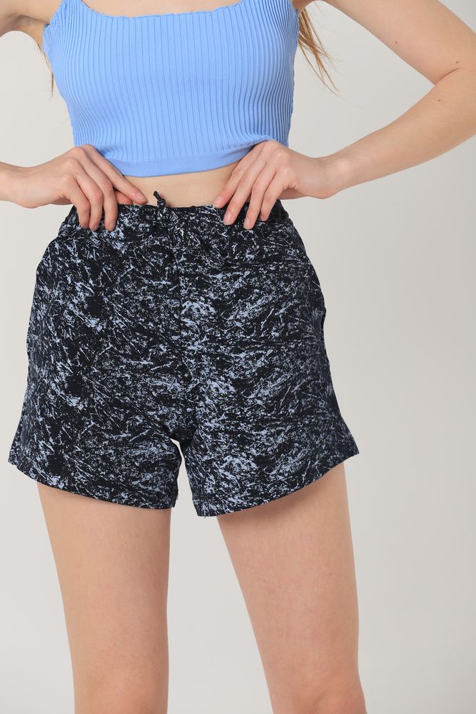 Navy Blue Batik Printed Shorts – Brand: Topshow – Women & Kids, Baby Clothes Wholesale – TheBS Women