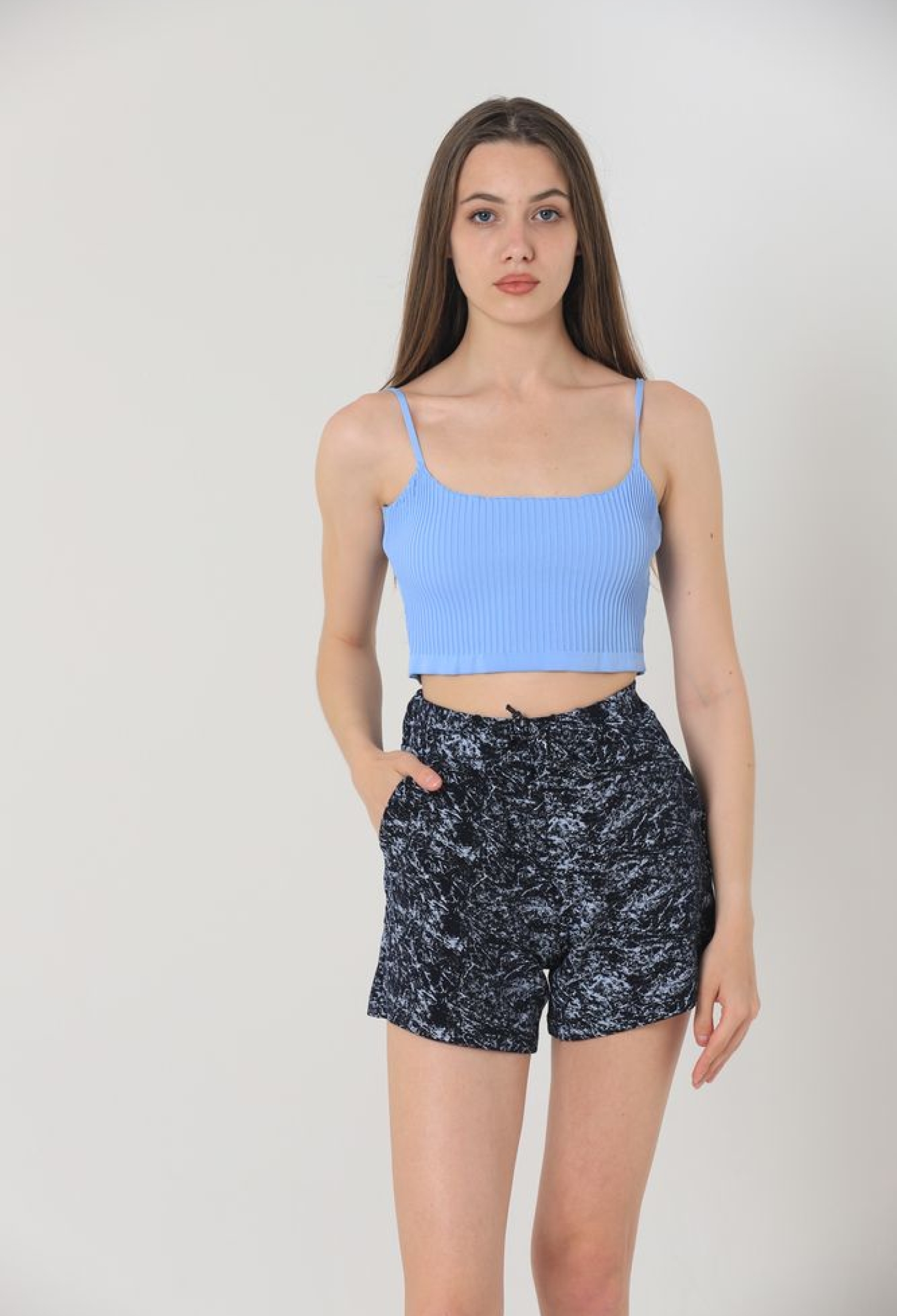 Navy Blue Batik Printed Shorts - Brand: Topshow - Women & Kids, Baby Clothes Wholesale - TheBS Women