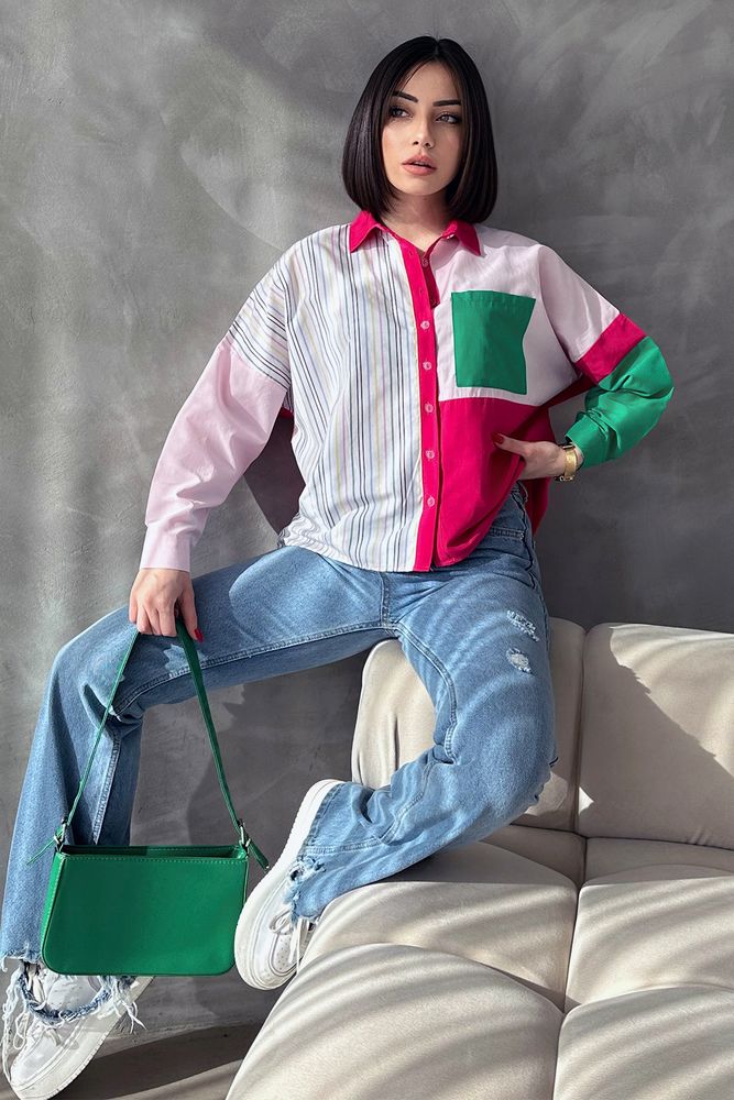 Colorful Striped Striped Piece Shirt - Brand: Topshow - Women & Kids, Baby Clothes Wholesale - TheBS Women