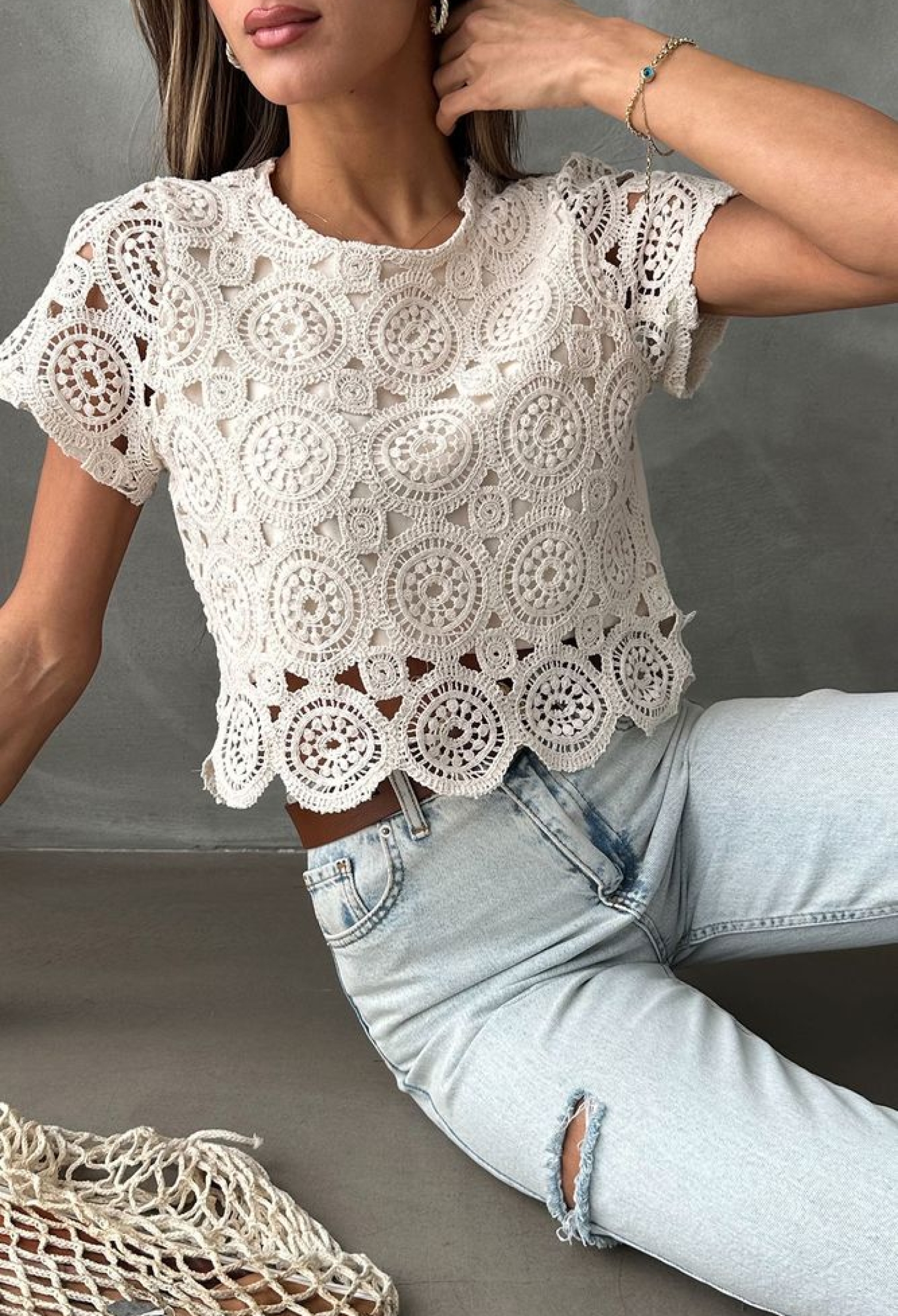 Guipure Evening Dress Blouse - Brand: Topshow - Women & Kids, Baby Clothes Wholesale - TheBS Women