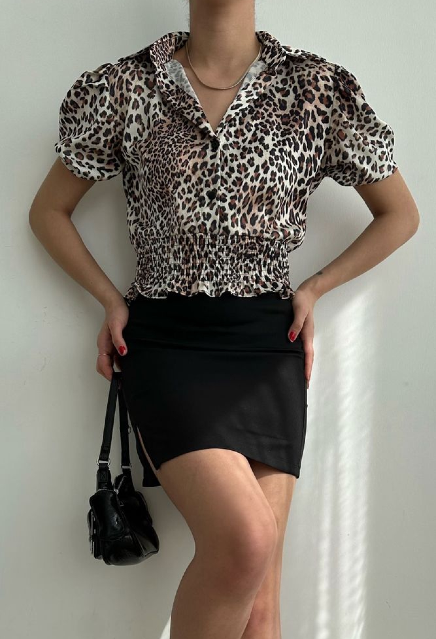 Small Leopard Waist Gipeli Ouzu Pleated Shirt - Brand: Topshow - Women & Kids, Baby Clothes Wholesale - TheBS Women