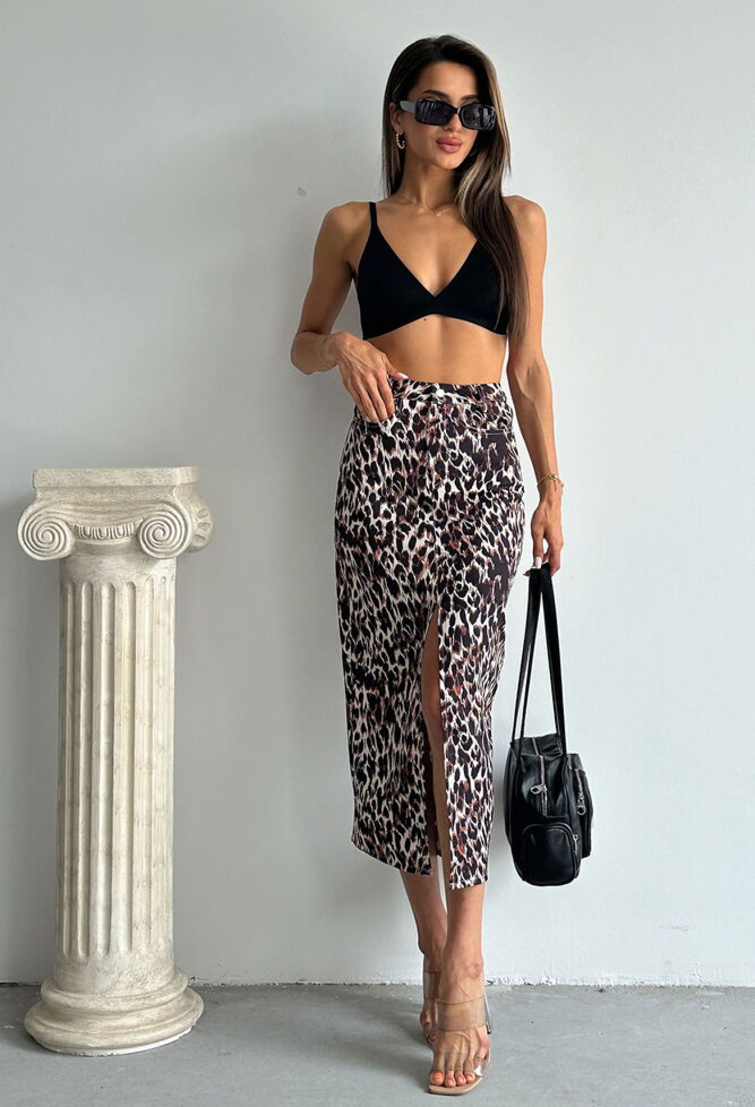 Leopard Printed Skirt - Brown - Brand: Topshow - Women & Kids, Baby Clothes Wholesale - TheBS Women