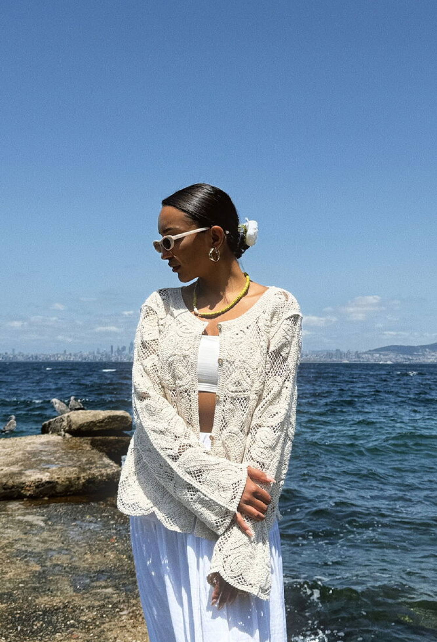 Buttoned Cardigan - Ecru - Brand: Topshow - Women & Kids, Baby Clothes Wholesale - TheBS Women