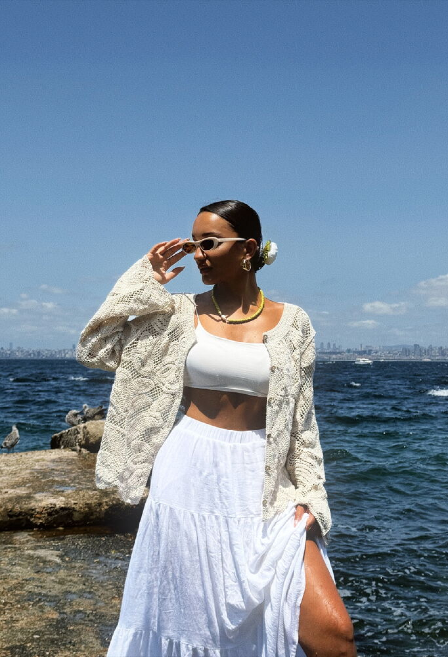 Buttoned Cardigan - Ecru - Brand: Topshow - Women & Kids, Baby Clothes Wholesale - TheBS Women