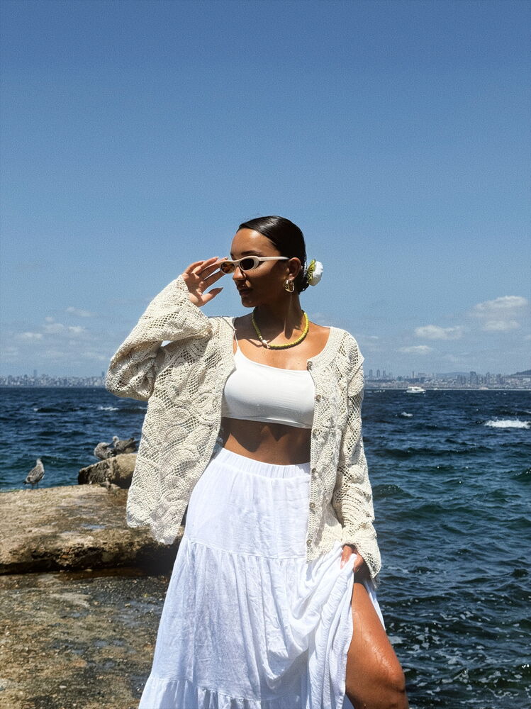 Buttoned Cardigan – Ecru – Brand: Topshow – Women & Kids, Baby Clothes Wholesale – TheBS Women