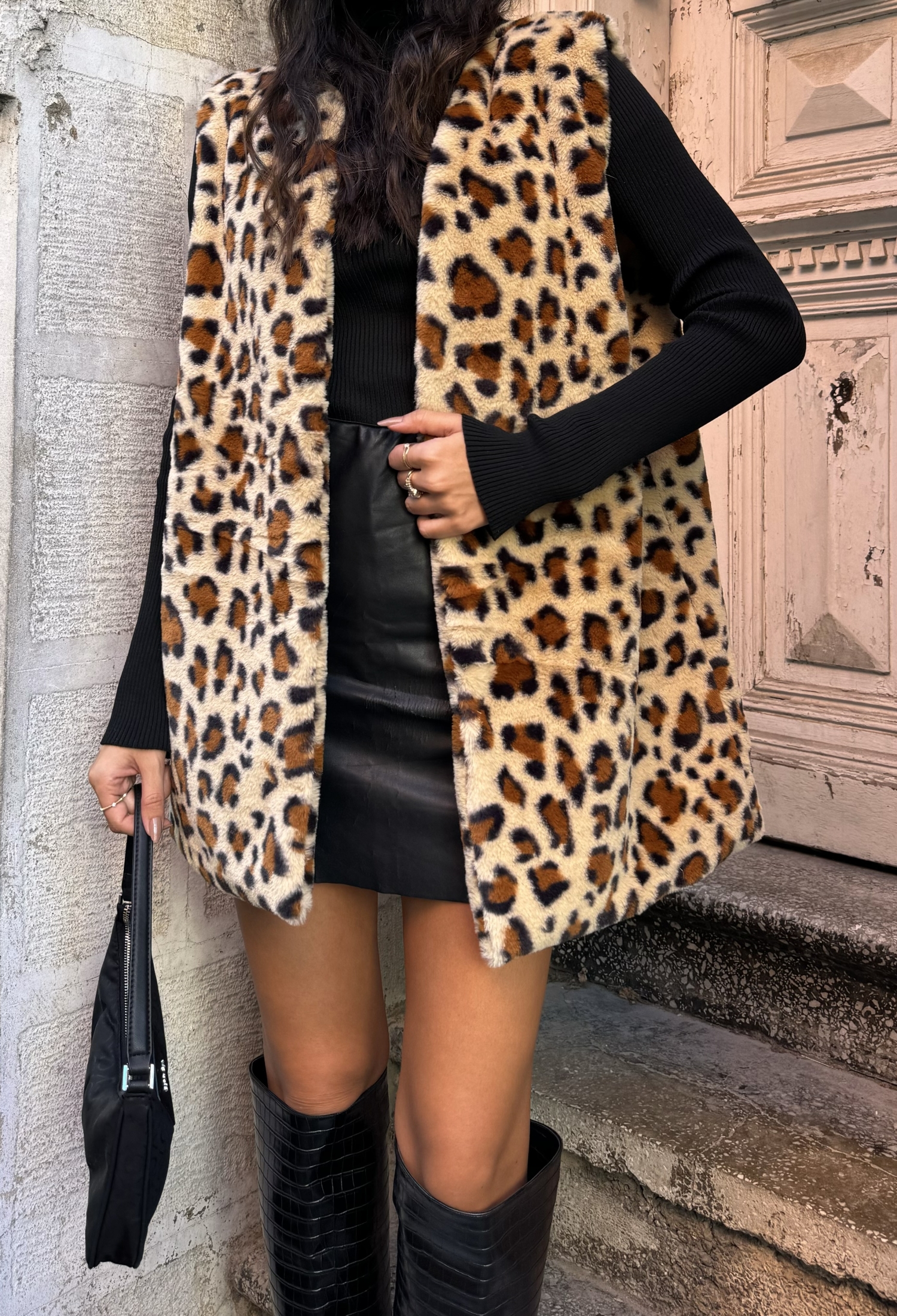 Leopard Plush Wide Cut Vest 28308 - Brand: First Angels - Women & Kids, Baby Clothes Wholesale - TheBS Women