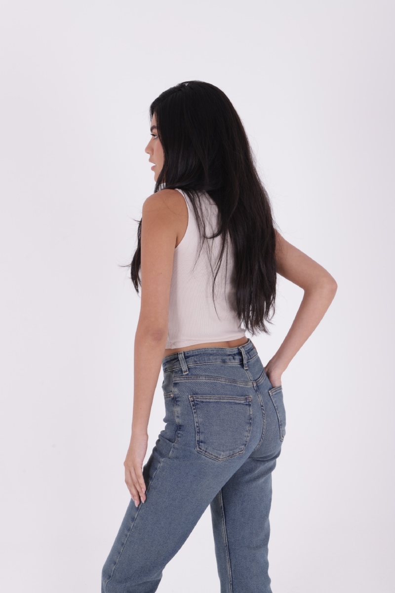 Tasseled High Waist Mom Fit Jean – Brand: XLove – Women & Kids, Baby Clothes Wholesale – TheBS Women