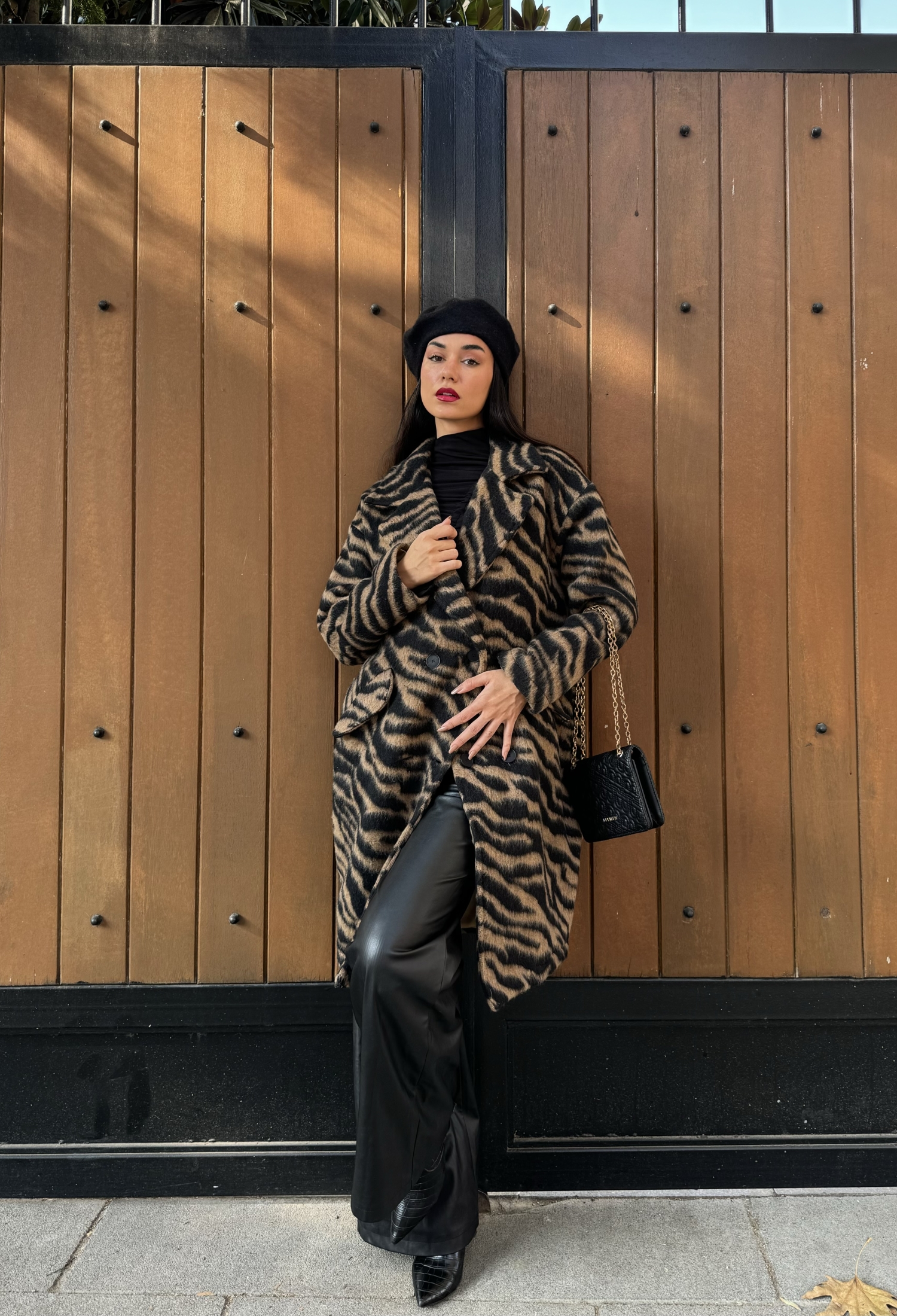 Zebra Patterned Raised Lined Cachet Coat 26207 - Brand: First Angels - Women & Kids, Baby Clothes Wholesale - TheBS Women