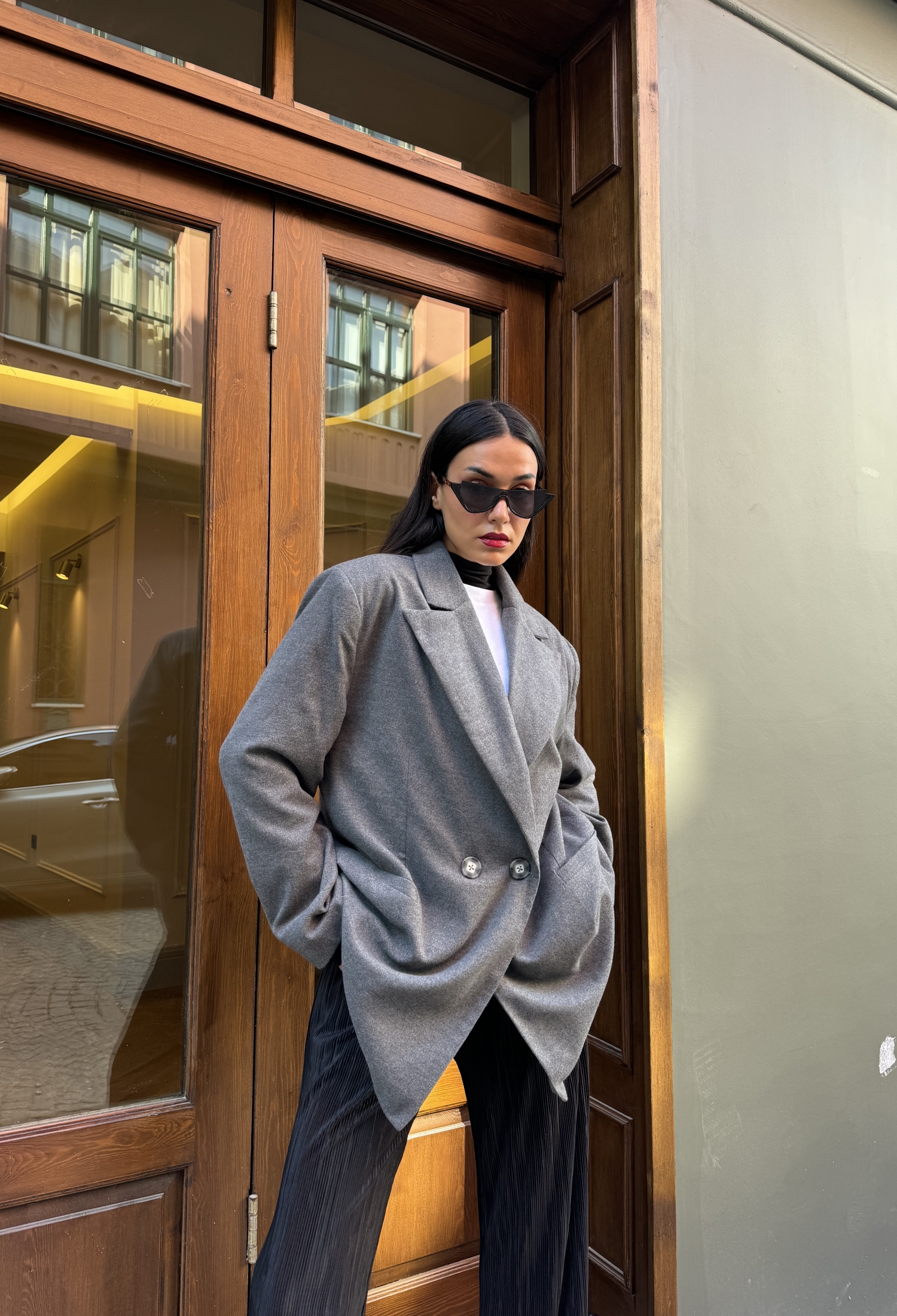 Raised Polyviscose Oversize Jacket 28265 - Brand: First Angels - Women & Kids, Baby Clothes Wholesale - TheBS Women