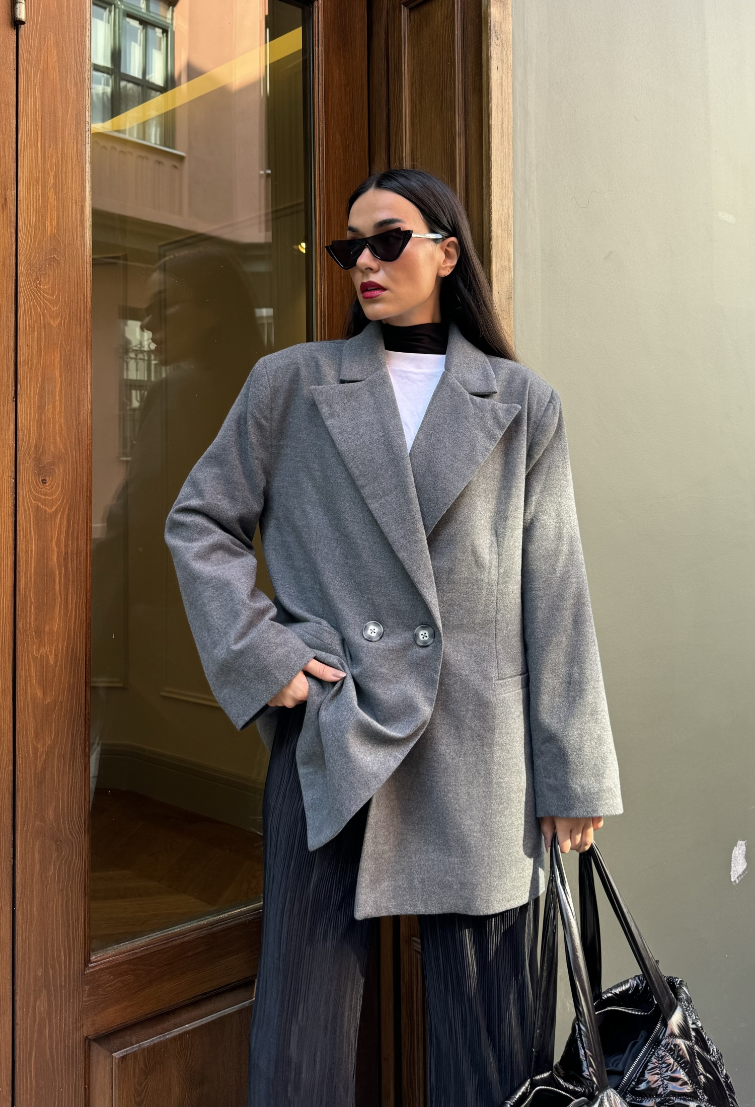 Raised Polyviscose Oversize Jacket 28265 - Brand: First Angels - Women & Kids, Baby Clothes Wholesale - TheBS Women