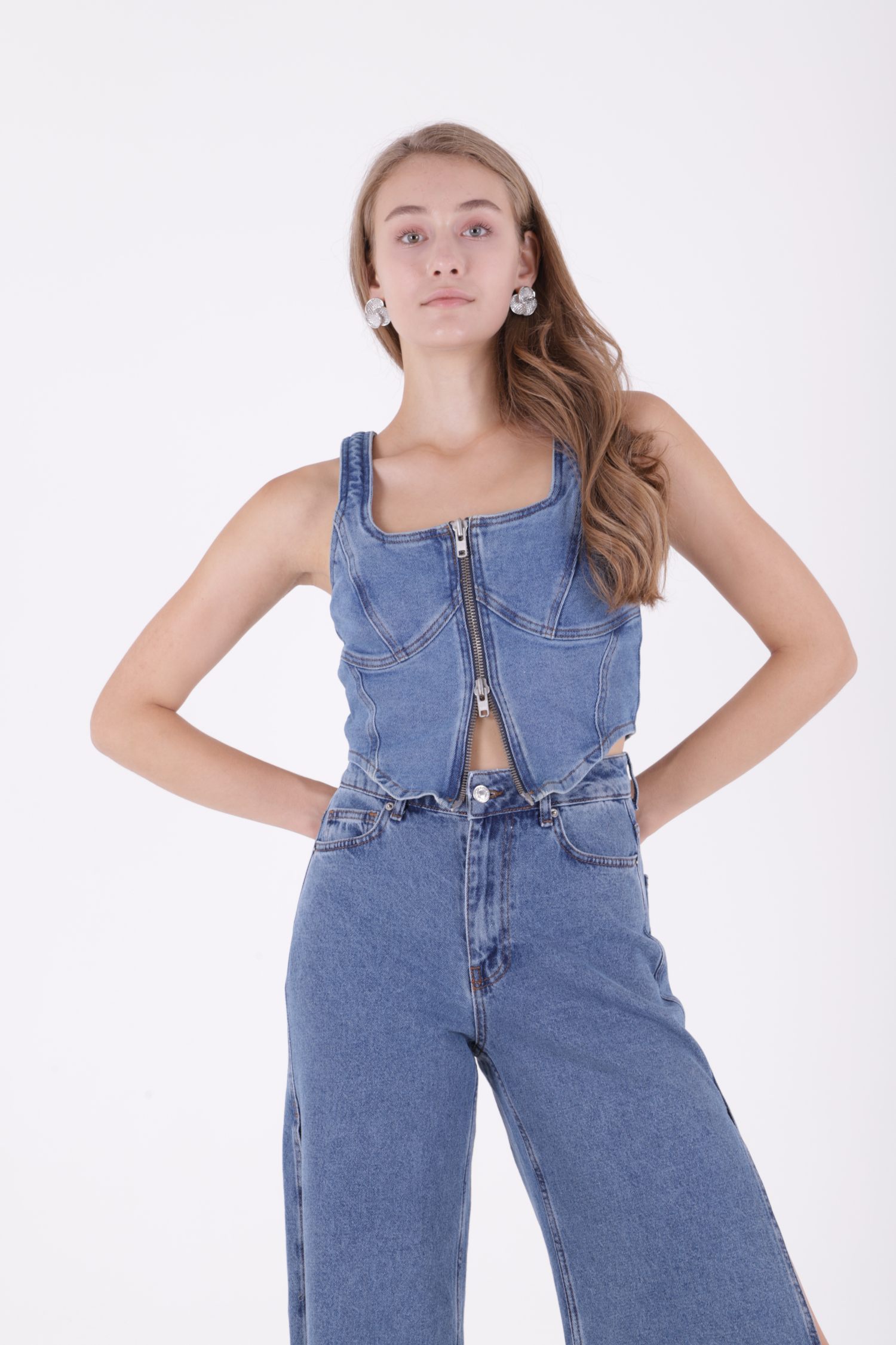 Palazzo Jeans With Side Slits – Brand: XLove – Women & Kids, Baby Clothes Wholesale – TheBS Women