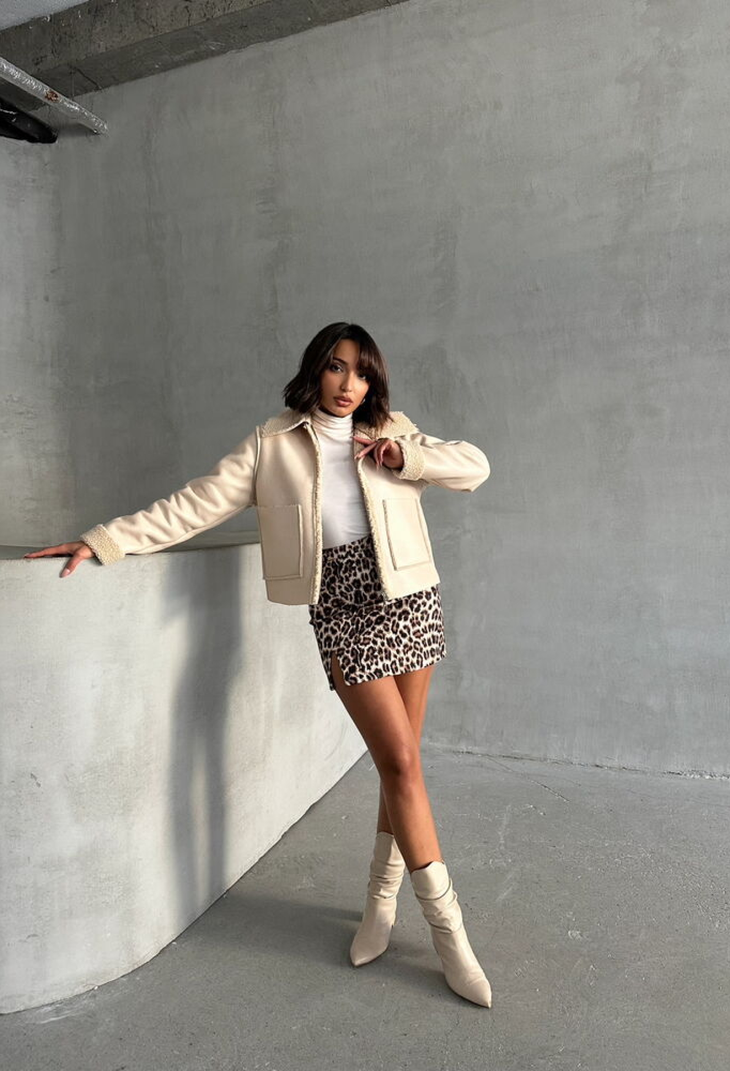 Laminated Leather Zippered Coat - Light - Brand: Topshow - Women & Kids, Baby Clothes Wholesale - TheBS Women