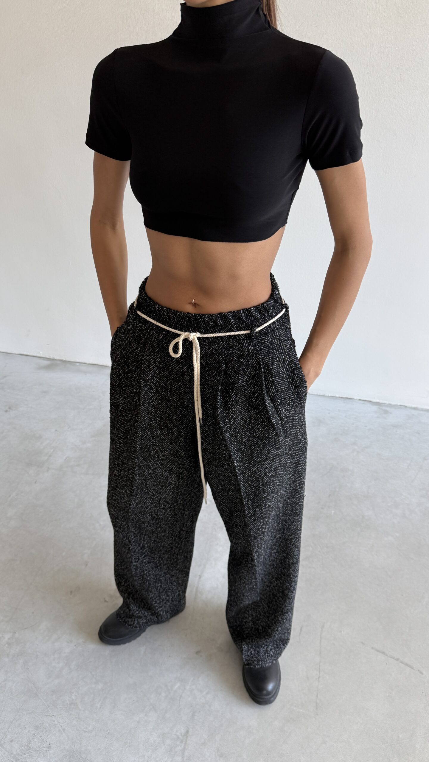 Lace-Up Palazzo Trousers – Black – Brand: Cream Rouge – Women & Kids, Baby Clothes Wholesale – TheBS Women