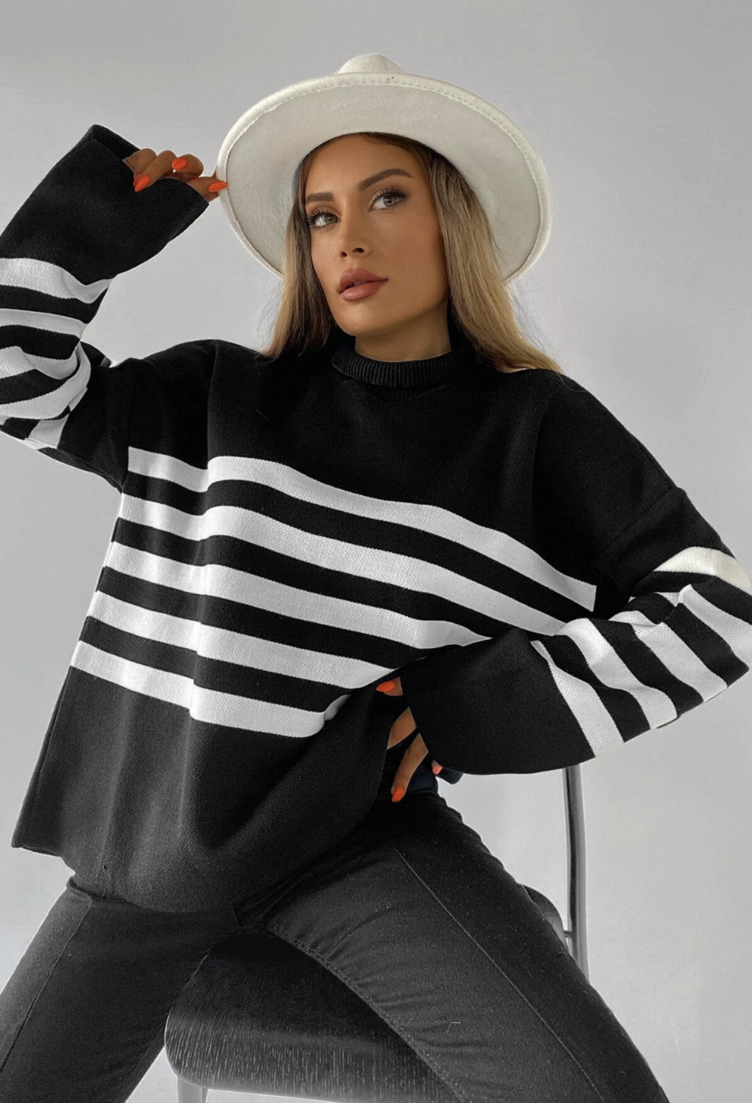 Pique Striped Sweater - Brand: My Fashion - Women & Kids, Baby Clothes Wholesale - TheBS Women
