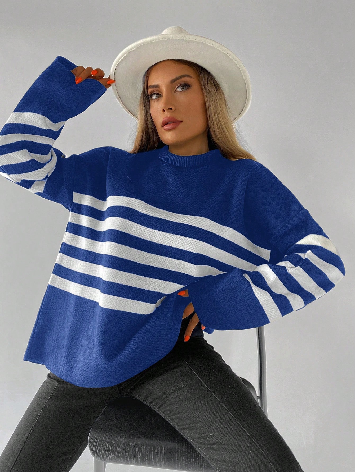 Pique Striped Sweater - Brand: My Fashion - Women & Kids, Baby Clothes Wholesale - TheBS Women