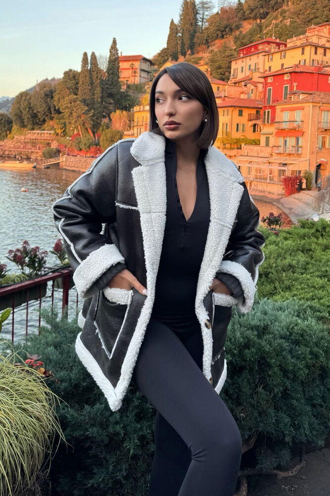 Cream Leather Fur Coat – Brand: Topshow – Women & Kids, Baby Clothes Wholesale – TheBS Women