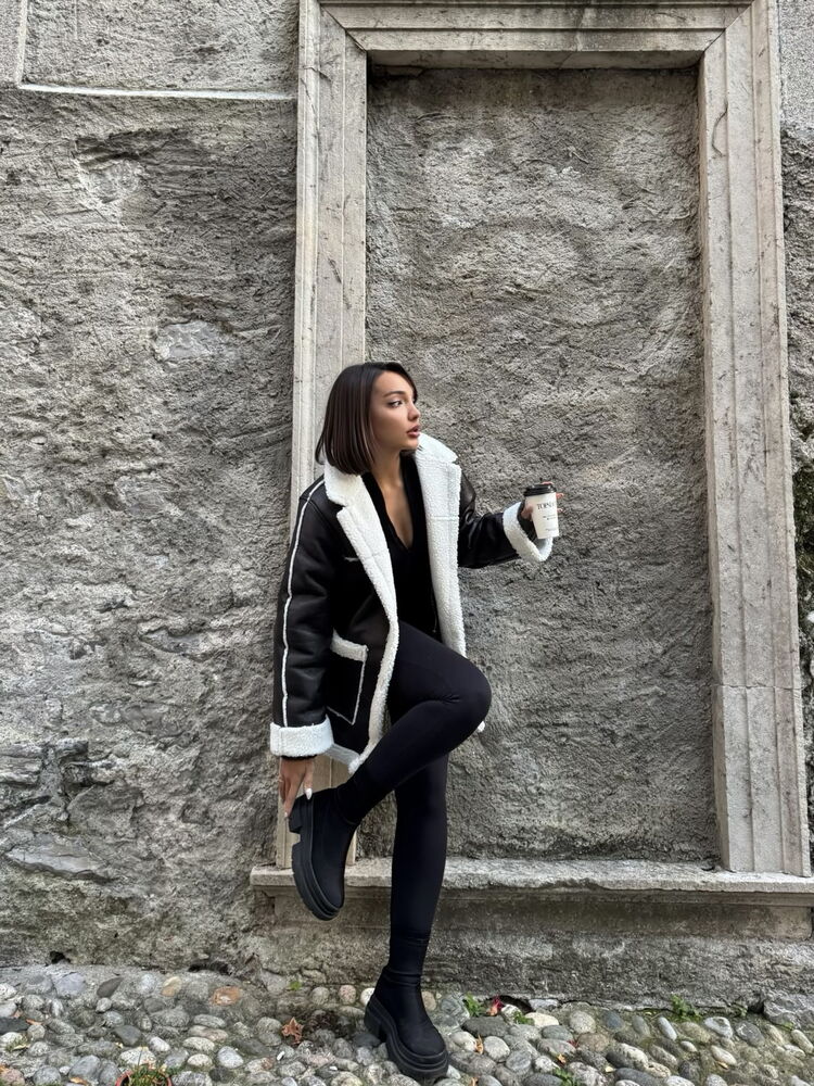 Cream Leather Fur Coat – Brand: Topshow – Women & Kids, Baby Clothes Wholesale – TheBS Women