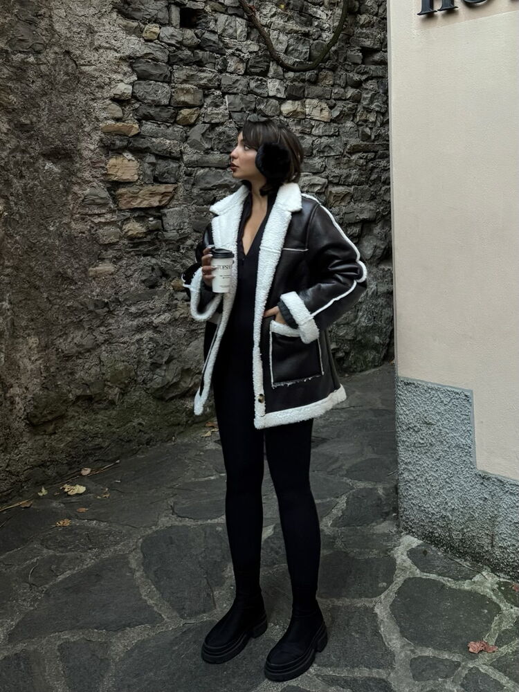 Cream Leather Fur Coat – Brand: Topshow – Women & Kids, Baby Clothes Wholesale – TheBS Women