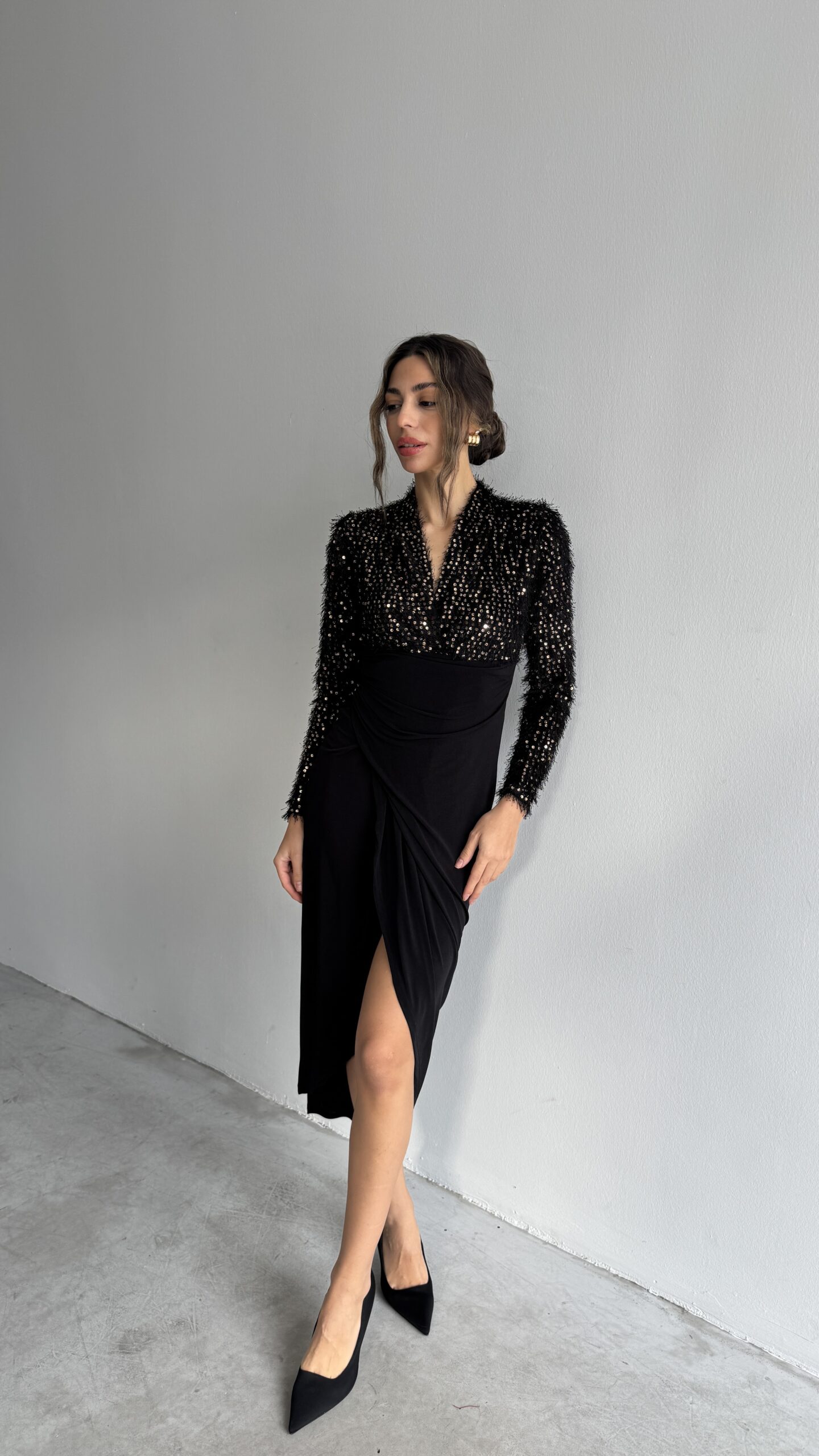 V Neck Dress - Black - Brand: Cream Rouge - Women & Kids, Baby Clothes Wholesale - TheBS Women