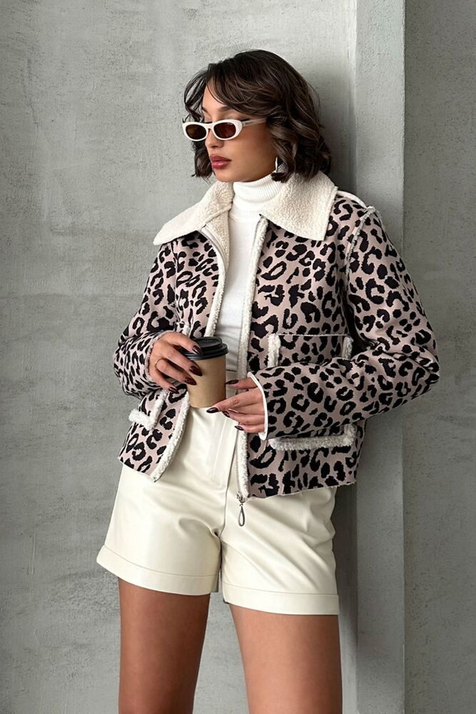 StoneLeopard Patterned Plush Coat - Brand: Topshow - Women & Kids, Baby Clothes Wholesale - TheBS Women