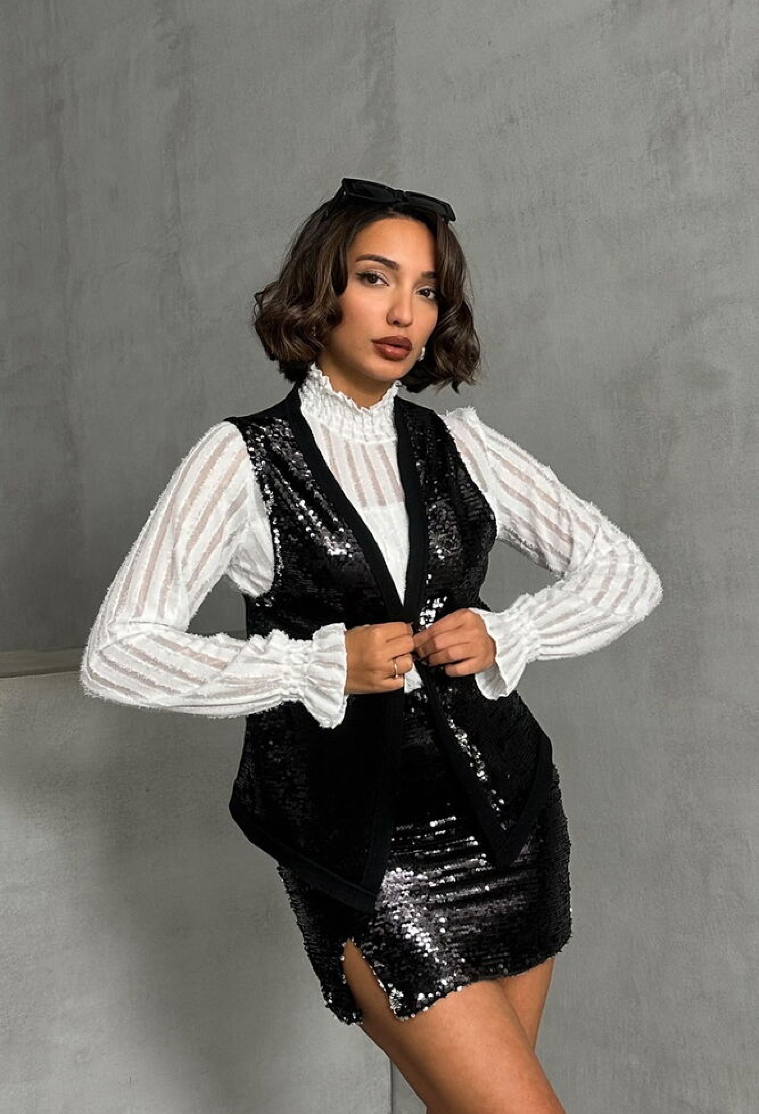 BlackSequined Wholesale Vest - Brand: Topshow - Women & Kids, Baby Clothes Wholesale - TheBS Women