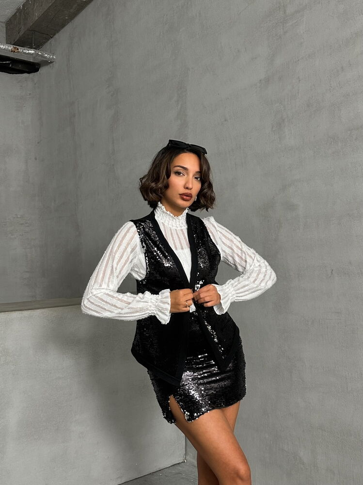 BlackSequined Wholesale Vest – Brand: Topshow – Women & Kids, Baby Clothes Wholesale – TheBS Women