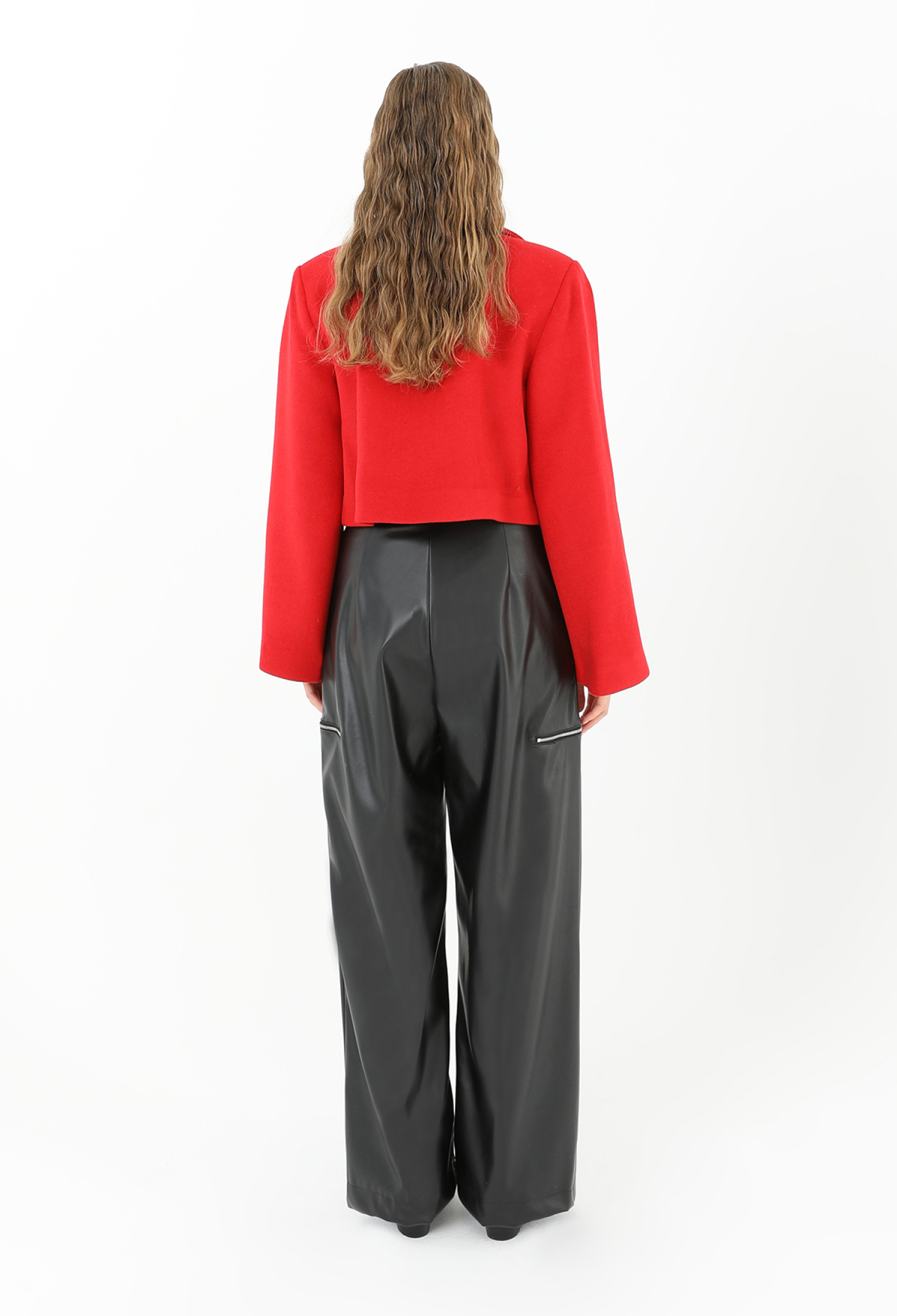 Women's Pleated Wide Leg Leather Trousers - Brand: SOUL - Women & Kids, Baby Clothes Wholesale - TheBS Women