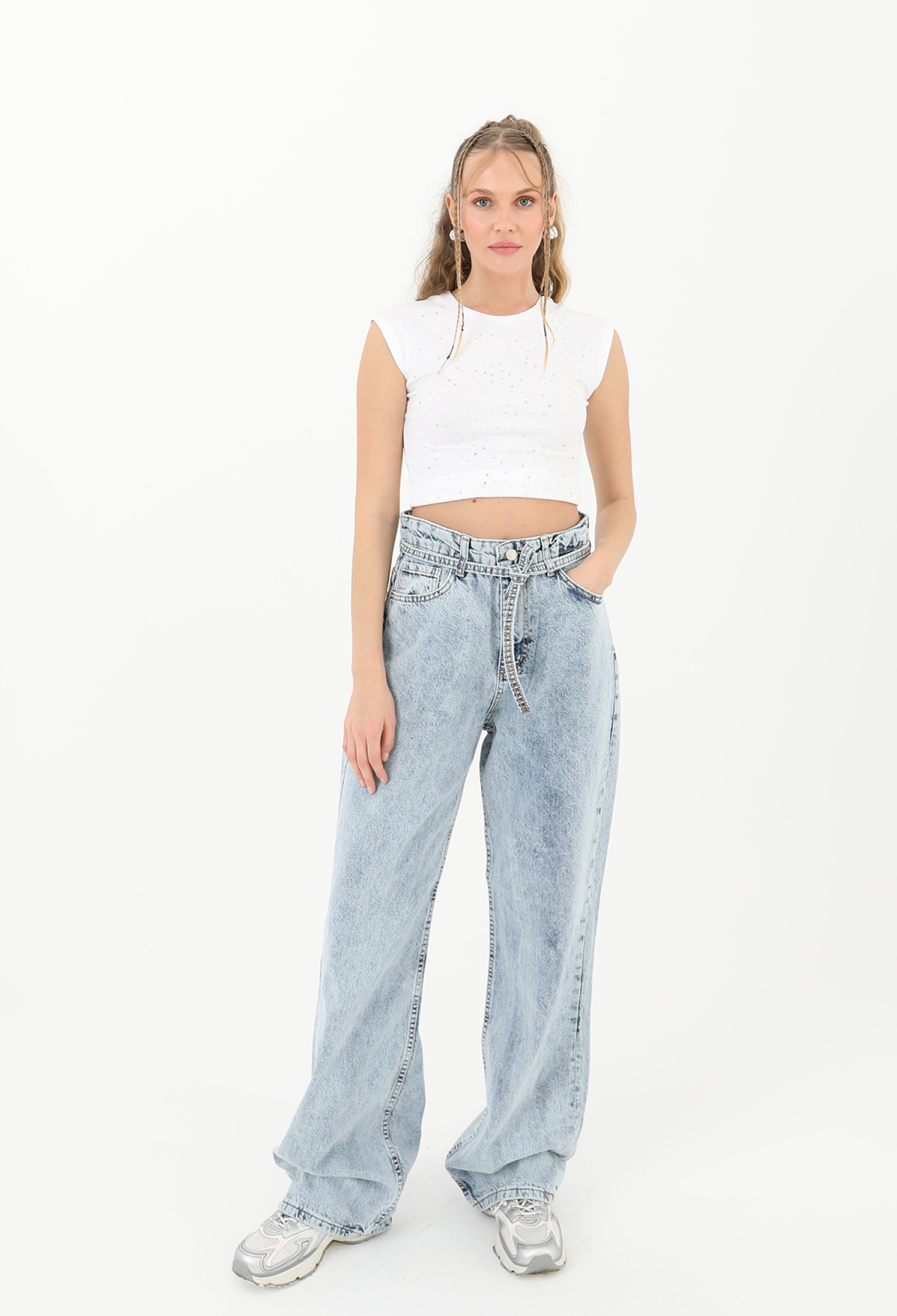 Women's Waist Tie Denim Trousers - Brand: SOUL - Women & Kids, Baby Clothes Wholesale - TheBS Women