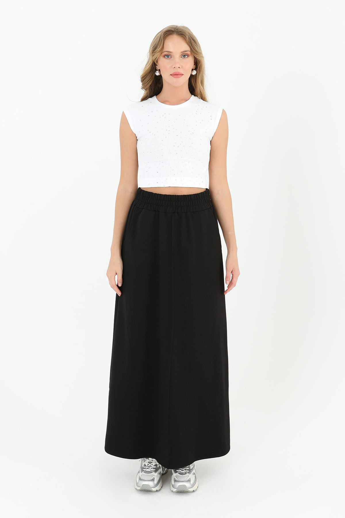 Women's Elastic Waist Long Skirt - Brand: Puane - Women & Kids, Baby Clothes Wholesale - TheBS Women