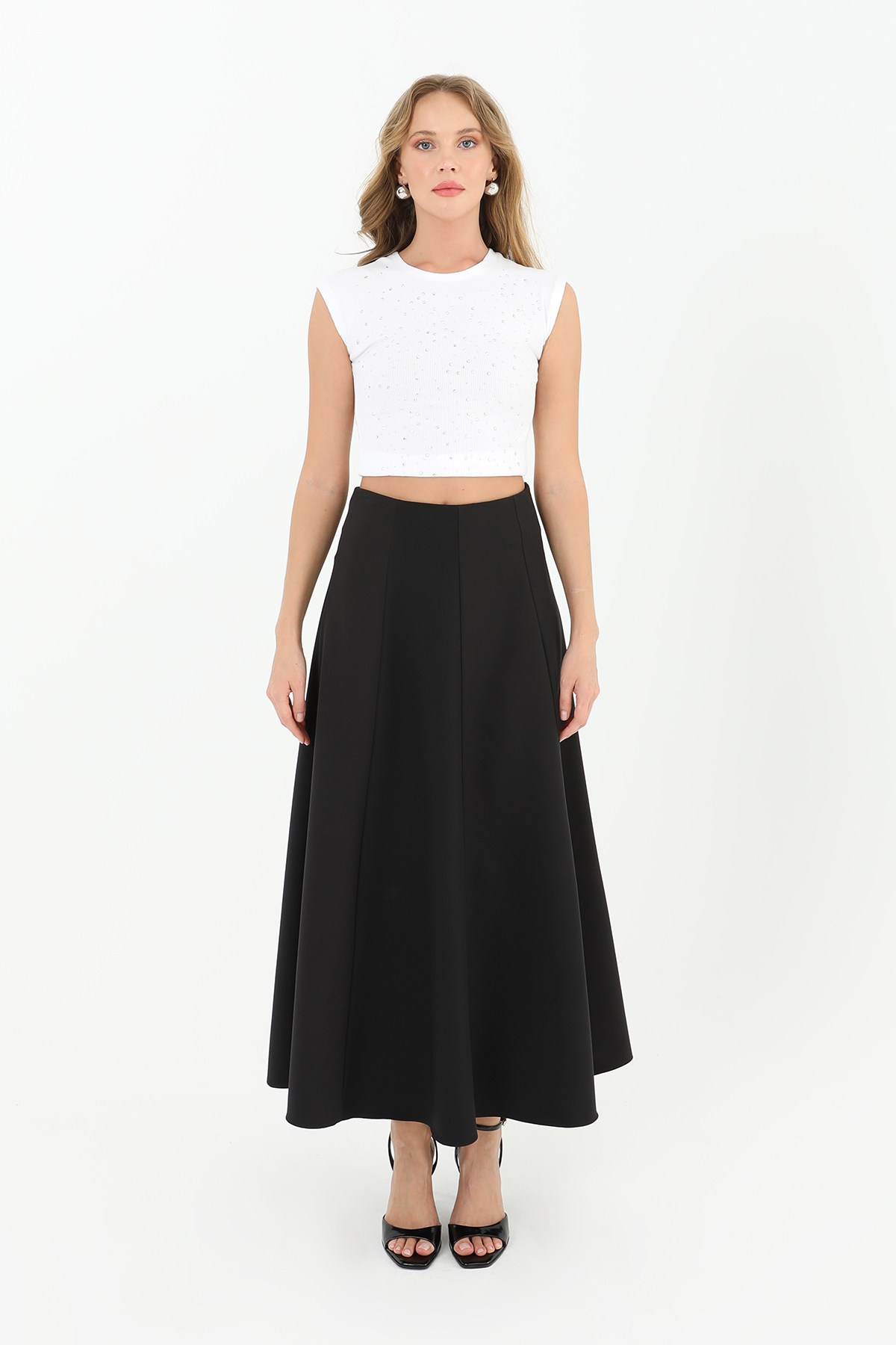 Women's Split Flared Skirt - Brand: Puane - Women & Kids, Baby Clothes Wholesale - TheBS Women Women's Split Flared Skirt - Brand: Puane - Women & Kids, Baby Clothes Wholesale - TheBS Women