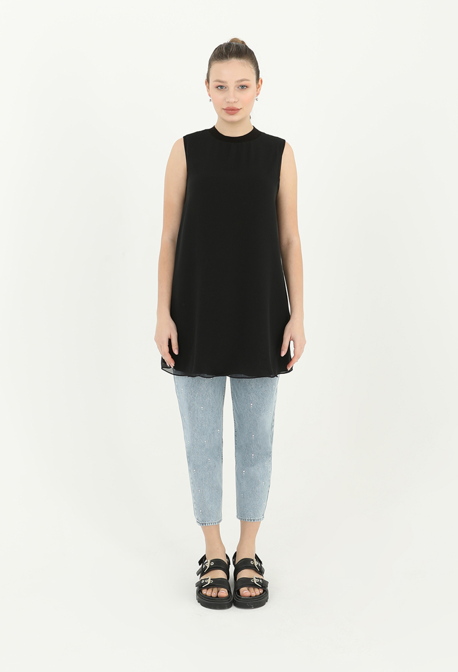 Women's Sleeveless Tulle Detailed Undershirt Tunic - Brand: Puane - Women & Kids, Baby Clothes Wholesale - TheBS Women