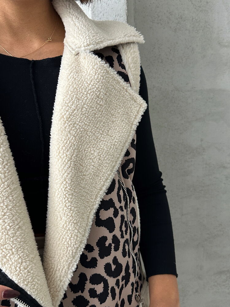StoneLeopard Pattern Plush Wholesale Vest – Brand: Topshow – Women & Kids, Baby Clothes Wholesale – TheBS Women