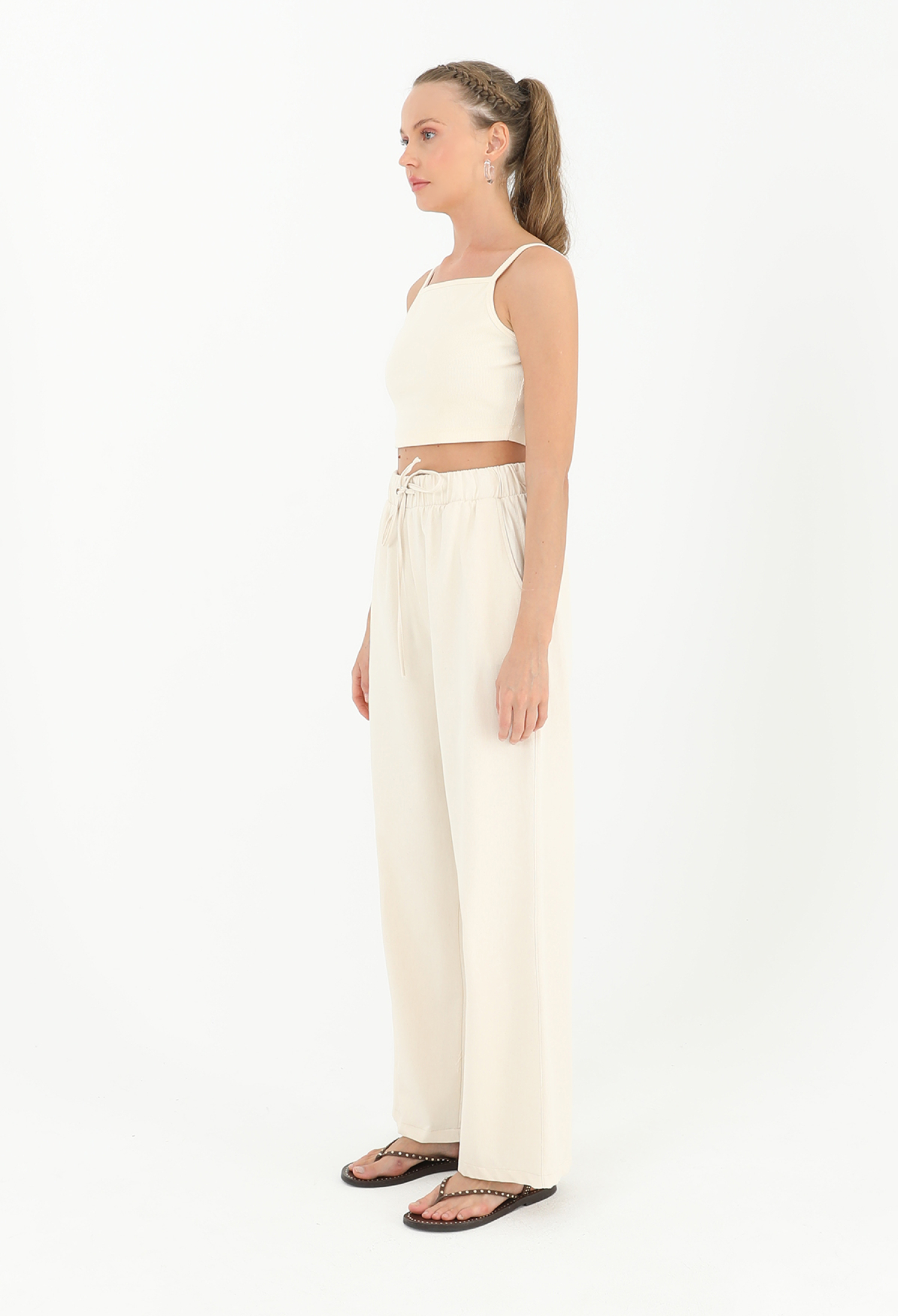 Women's Pocket Detail Belted Carrot Trousers - Brand: Puane - Women & Kids, Baby Clothes Wholesale - TheBS Women