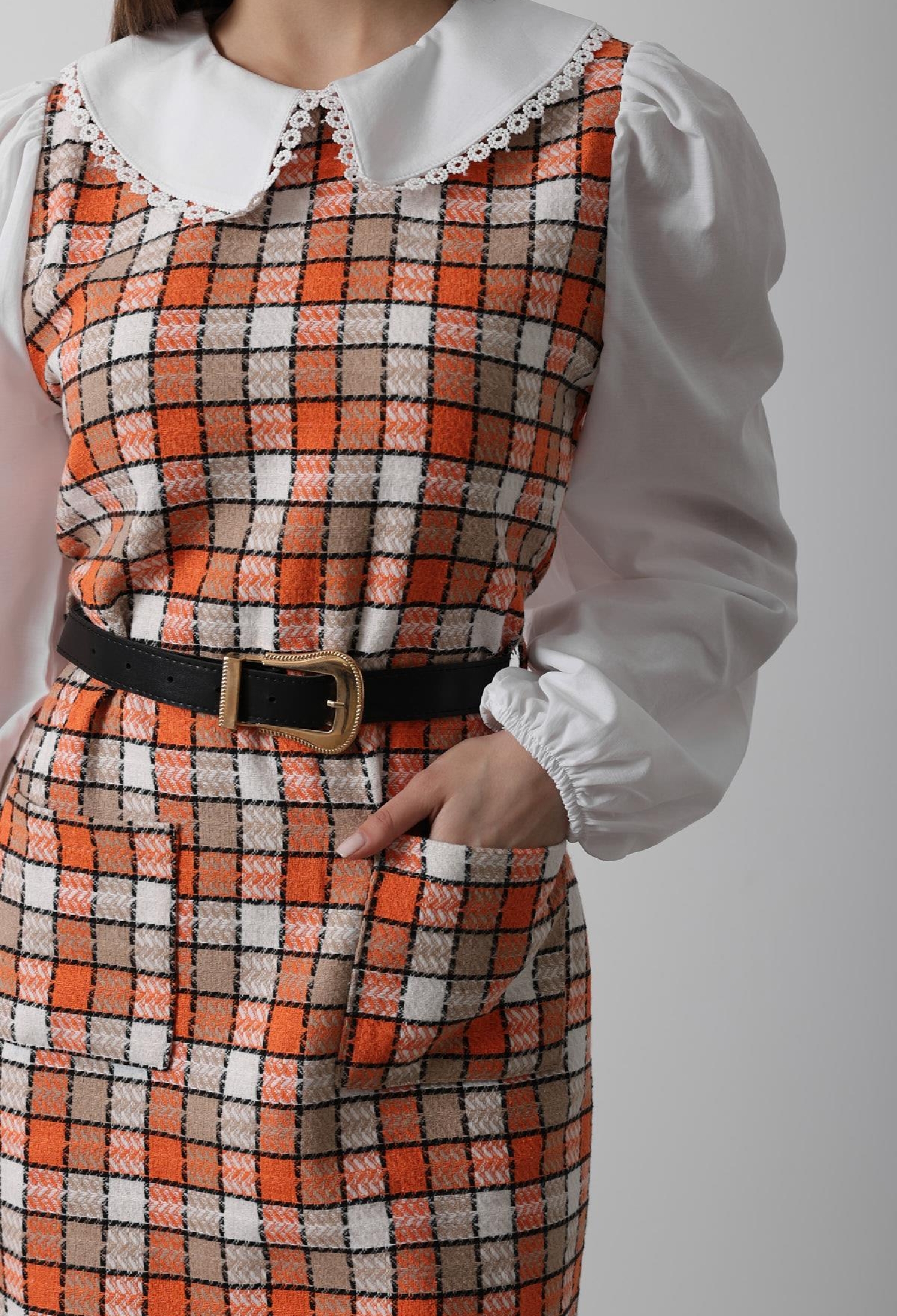 Plaid Shirt Detail Dress - Brand: Reyon - Women & Kids, Baby Clothes Wholesale - TheBS Women