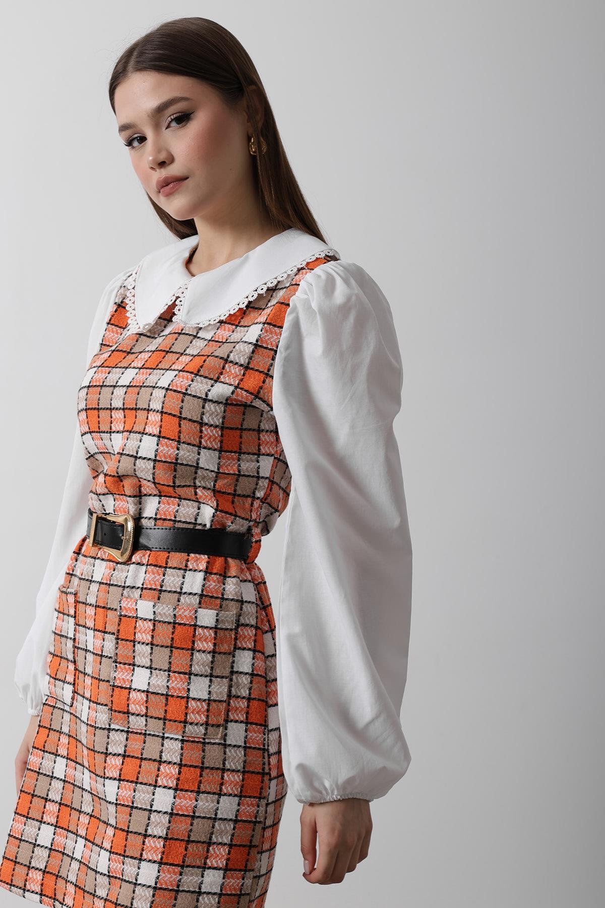 Plaid Shirt Detail Dress – Brand: Reyon – Women & Kids, Baby Clothes Wholesale – TheBS Women