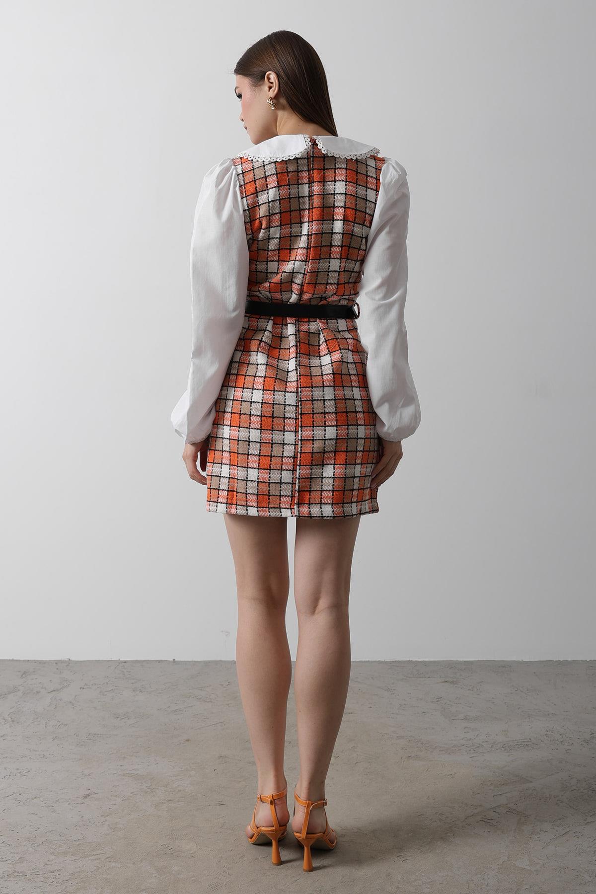 Plaid Shirt Detail Dress – Brand: Reyon – Women & Kids, Baby Clothes Wholesale – TheBS Women